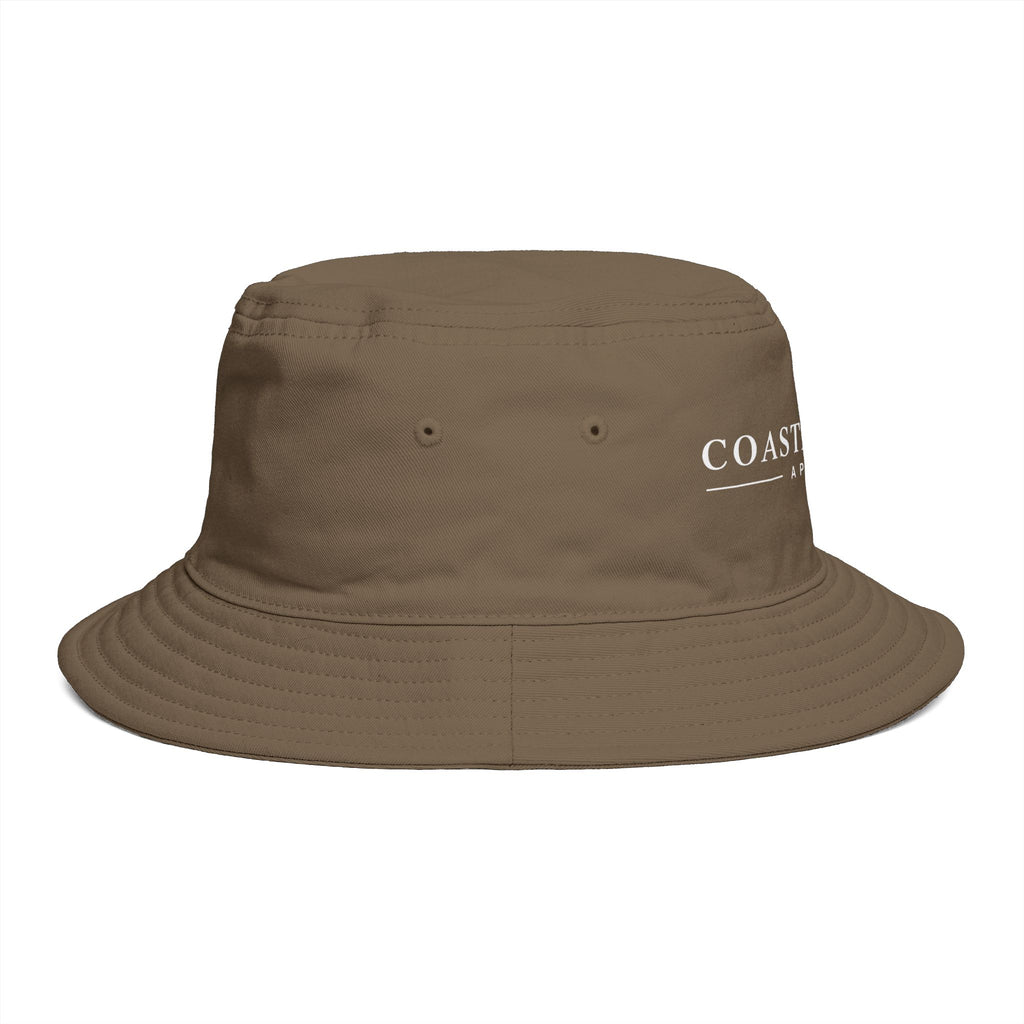 Coastal Island Apparel Bucket Hat - Brown Embroidered Beach Sun Hat