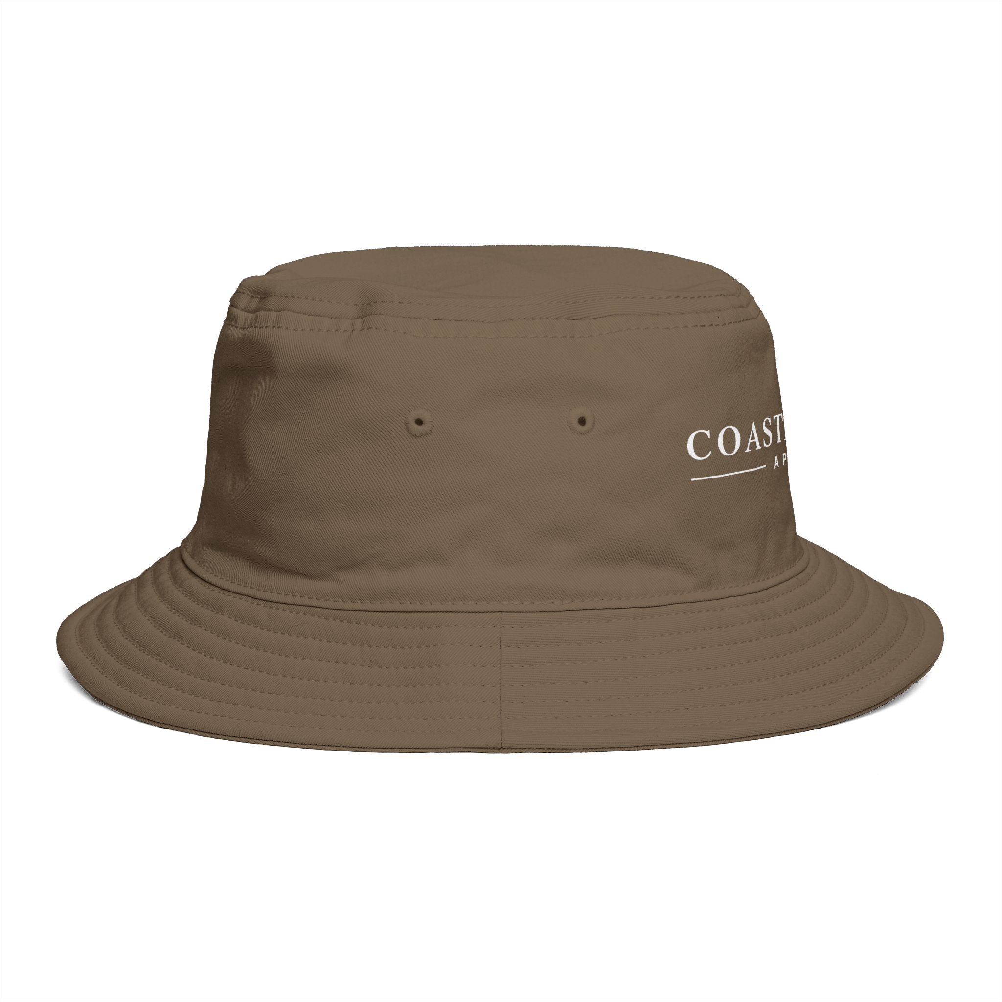 Coastal Island Apparel Bucket Hat - Brown Embroidered Beach Sun Hat