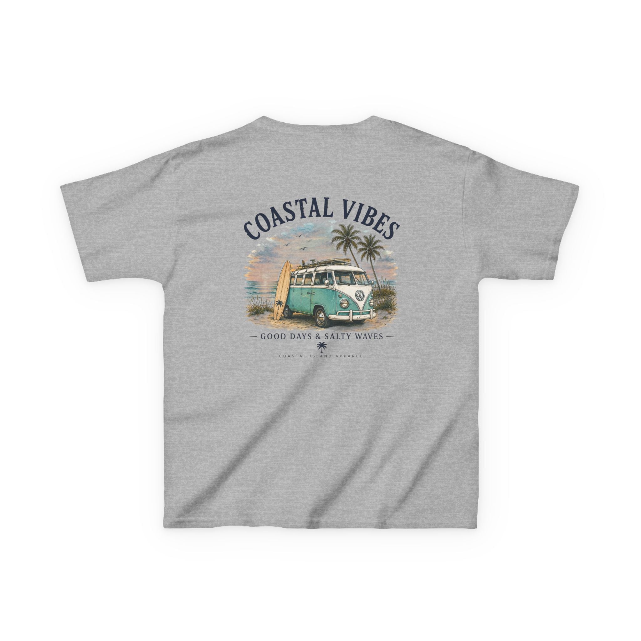 Kids T-Shirt — "Coastal Vibes" Retro Surf Van Tee