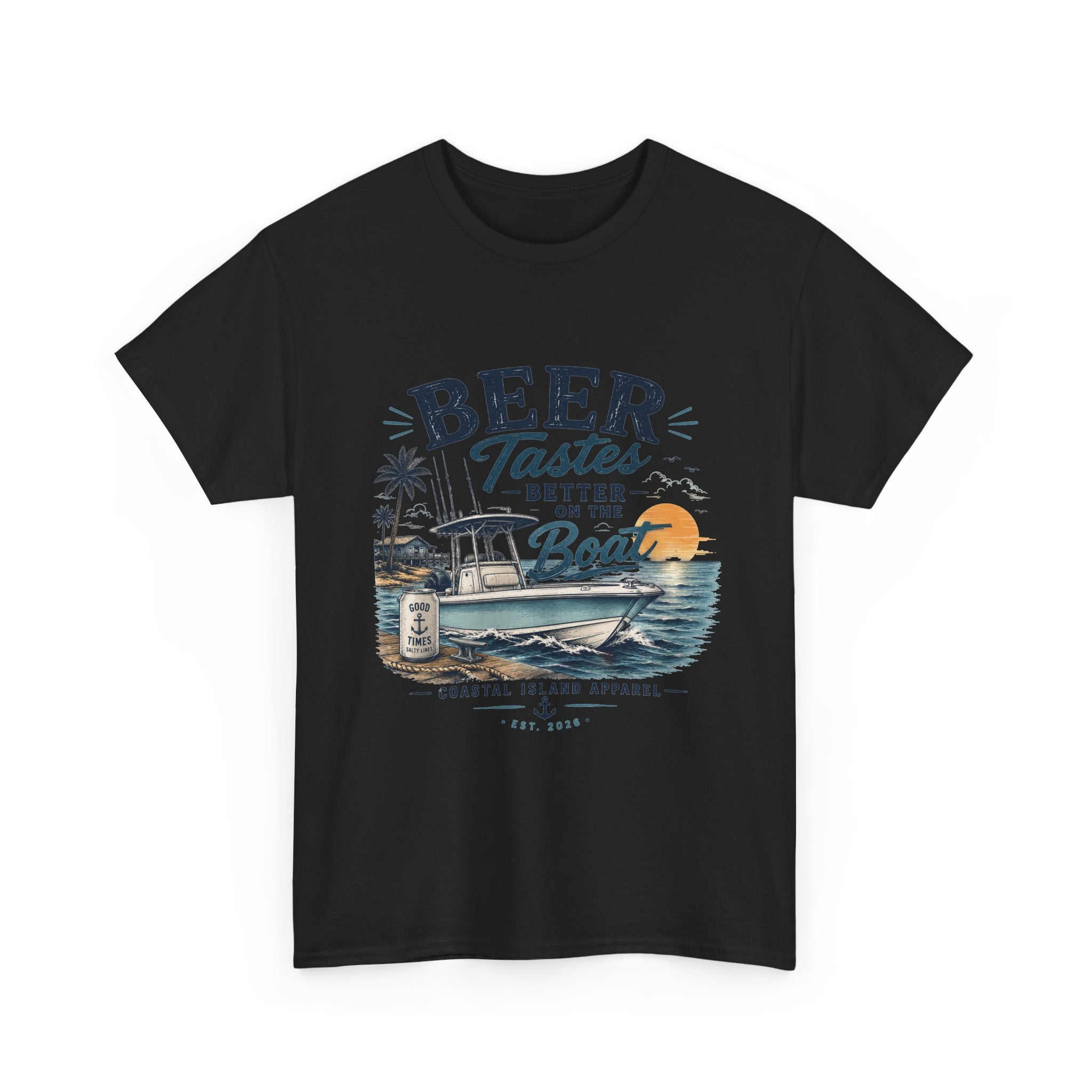 Beer Tastes Better on the Boat T-Shirt — Coastal Fishing Boating Tee
