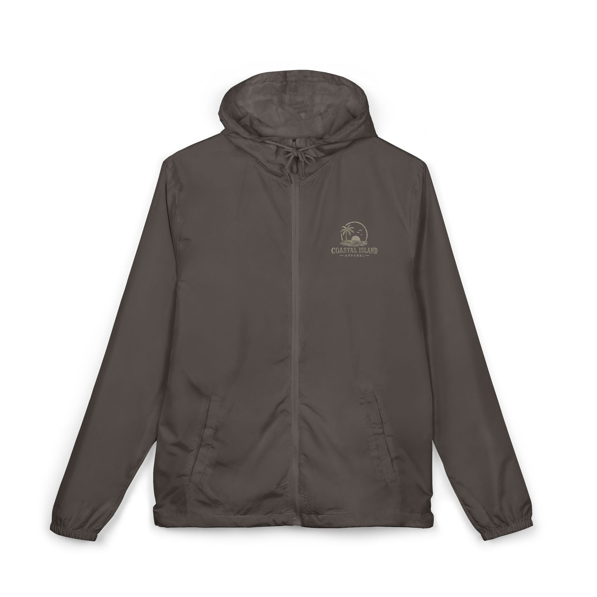 Windbreaker Jacket — "Catch the Wave" Palm Logo Lightweight Hooded Windbreaker