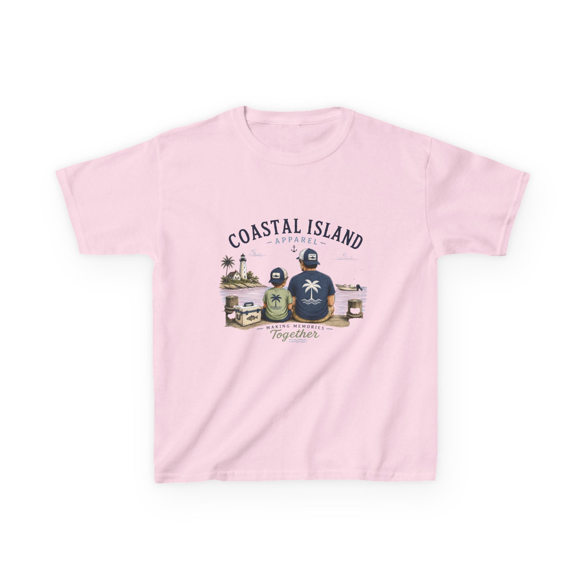Kids Tee — "Coastal Island" Dad and Son Beach Graphic