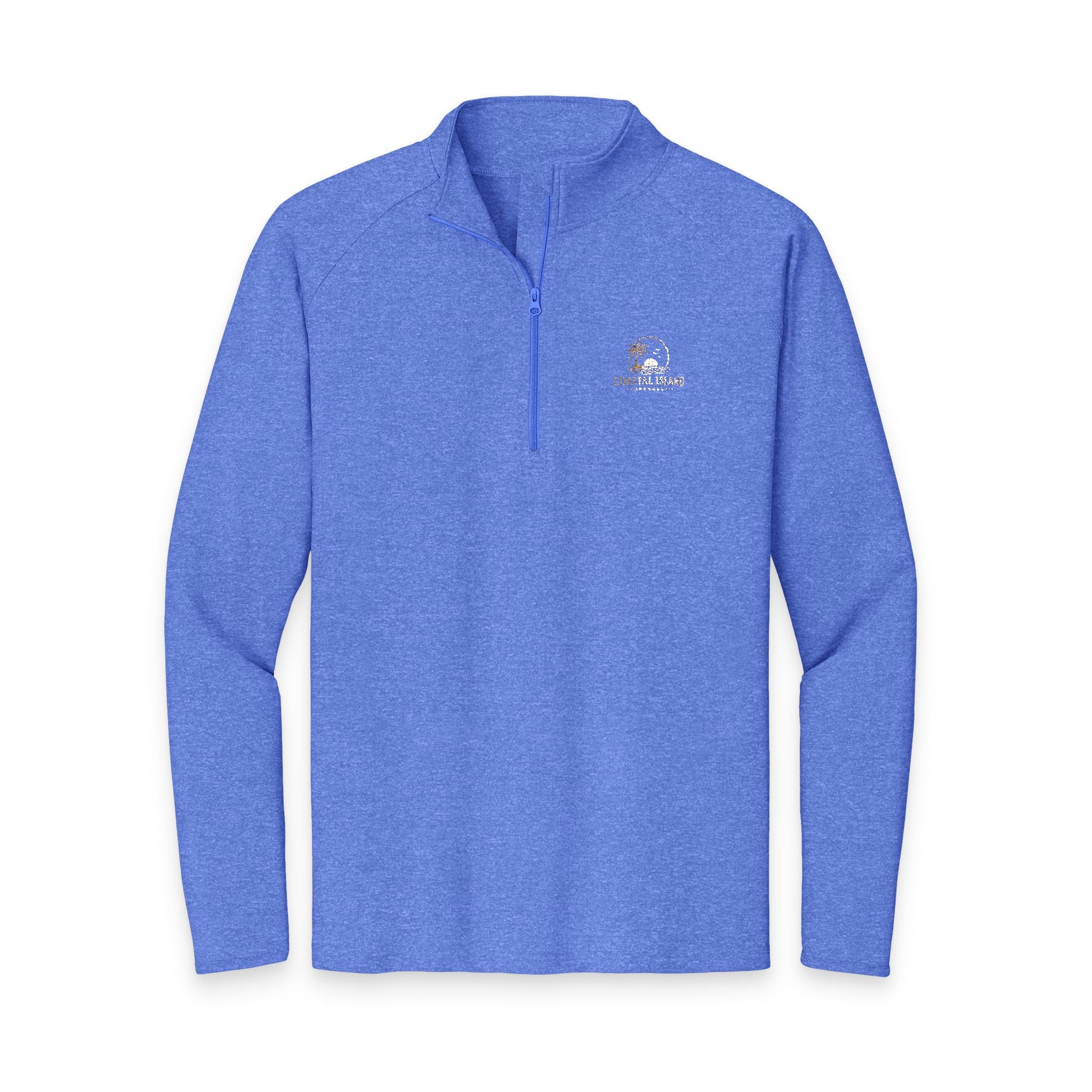 Men's Embroidered Quarter-Zip Pullover — Performance Sport-Wick
