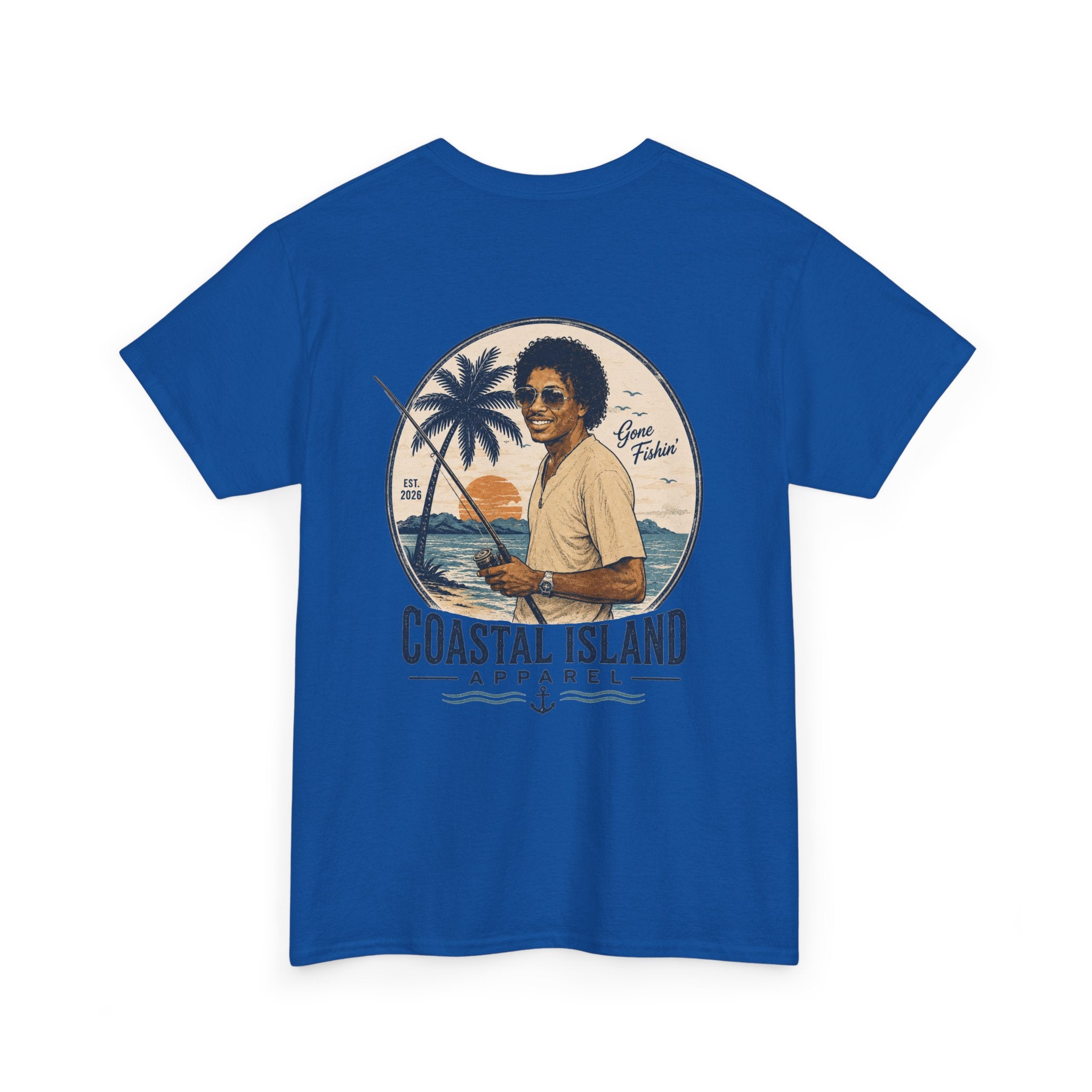 Coastal Island Tee — Vintage Sunset Palm Graphic T-Shirt