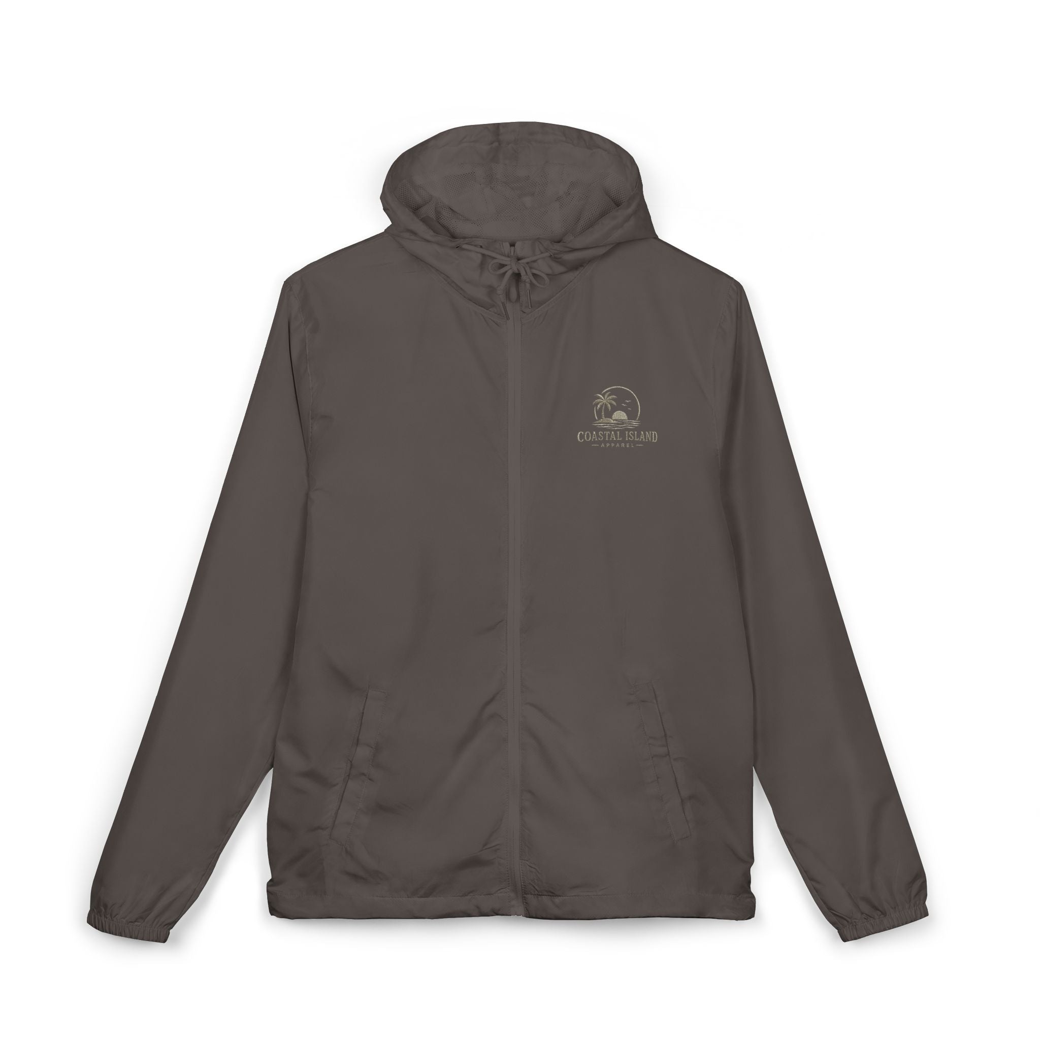 Windbreaker Jacket — "Catch the Wave" Palm Logo Lightweight Hooded Windbreaker