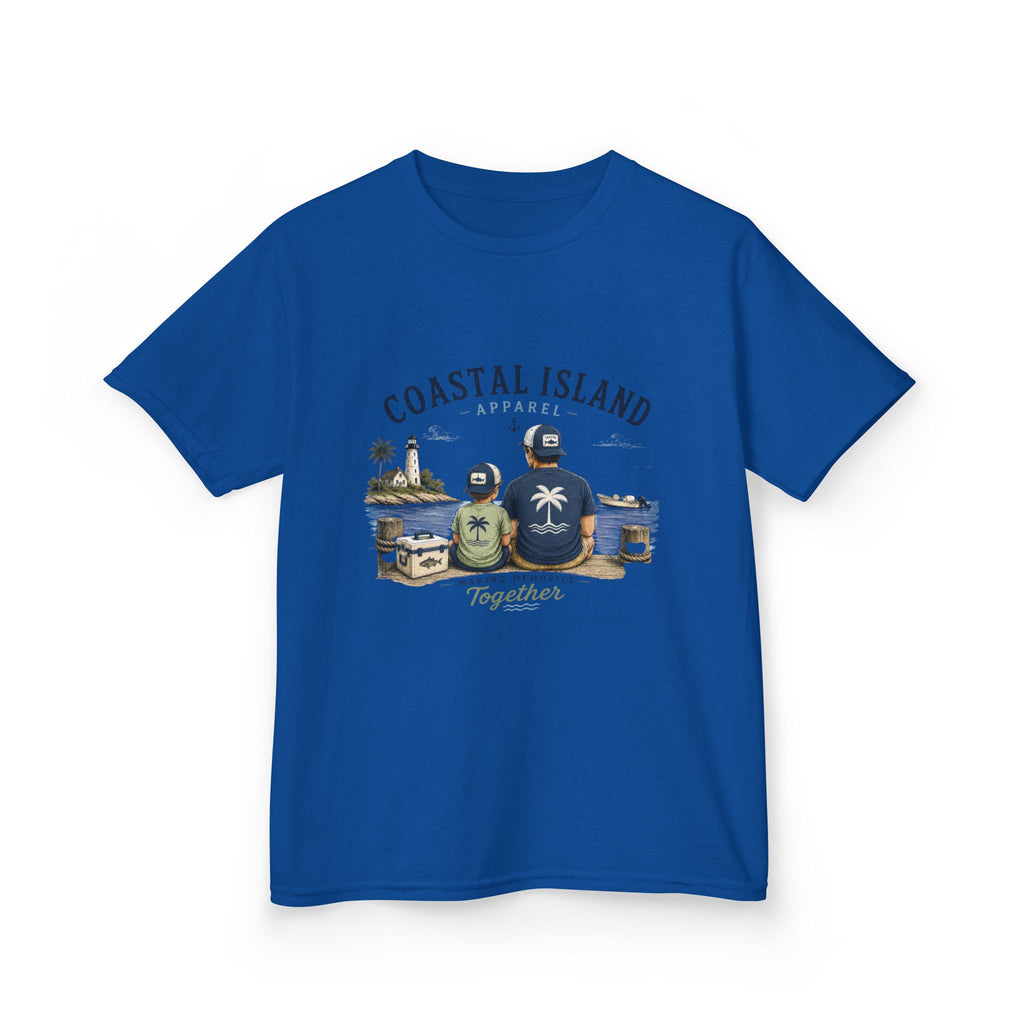 Kids Tee — "Coastal Island" Dad and Son Beach Graphic