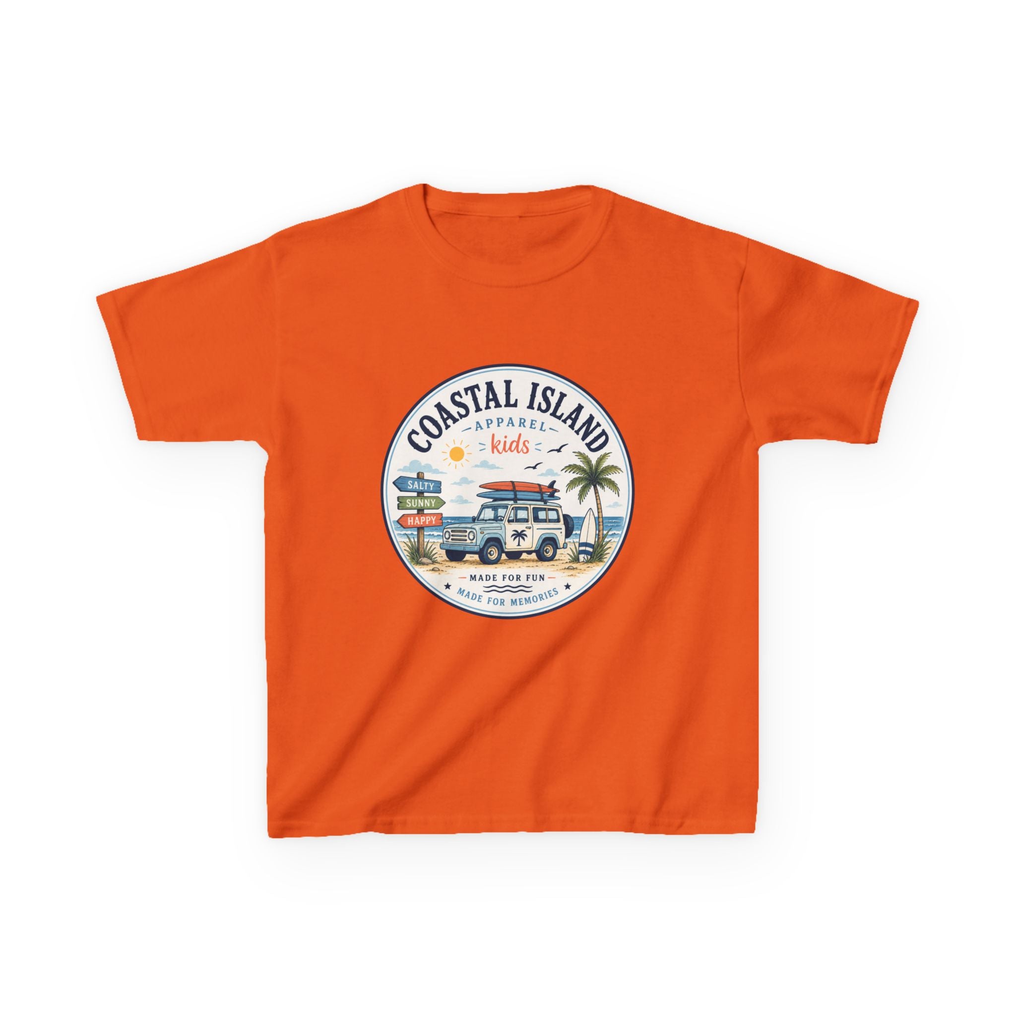 Coastal Island Kids Tee — Vintage Beach Surf Van Graphic