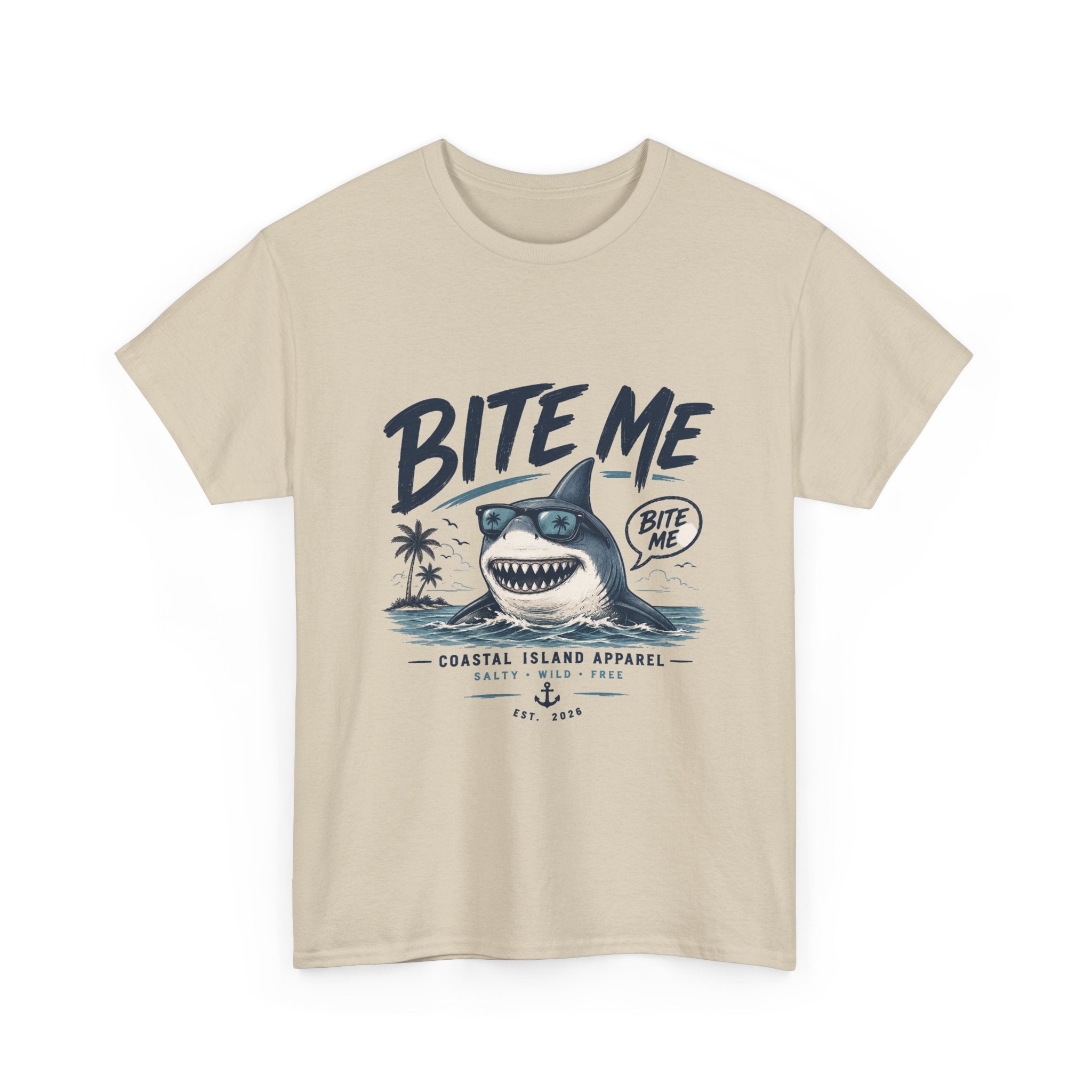 Bite Me Shark Tee — Coastal Island Graphic T-Shirt