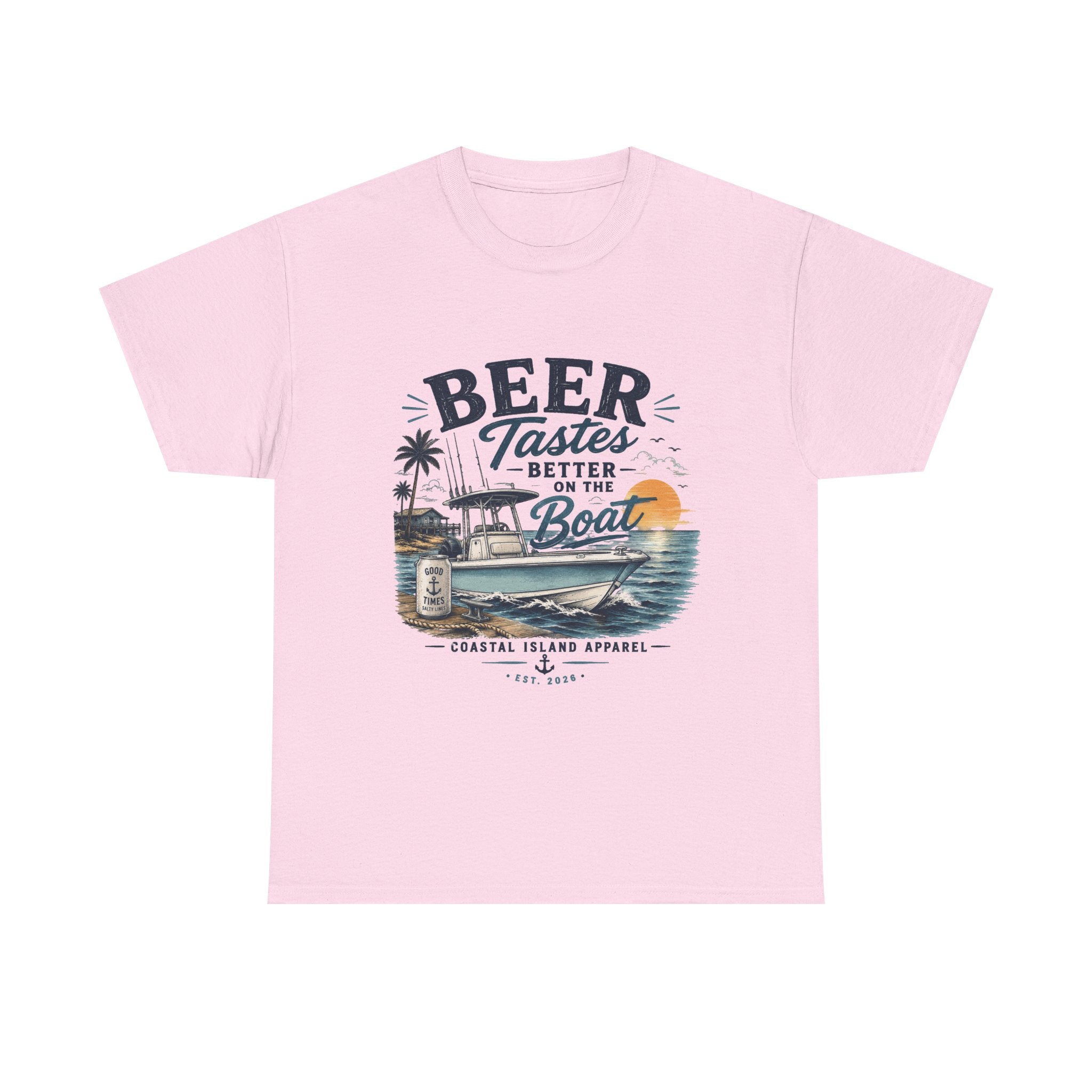 Beer Tastes Better on the Boat T-Shirt — Coastal Fishing Boating Tee