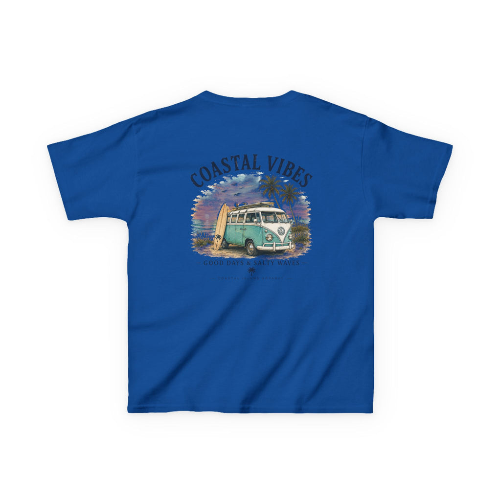 Kids T-Shirt — "Coastal Vibes" Retro Surf Van Tee
