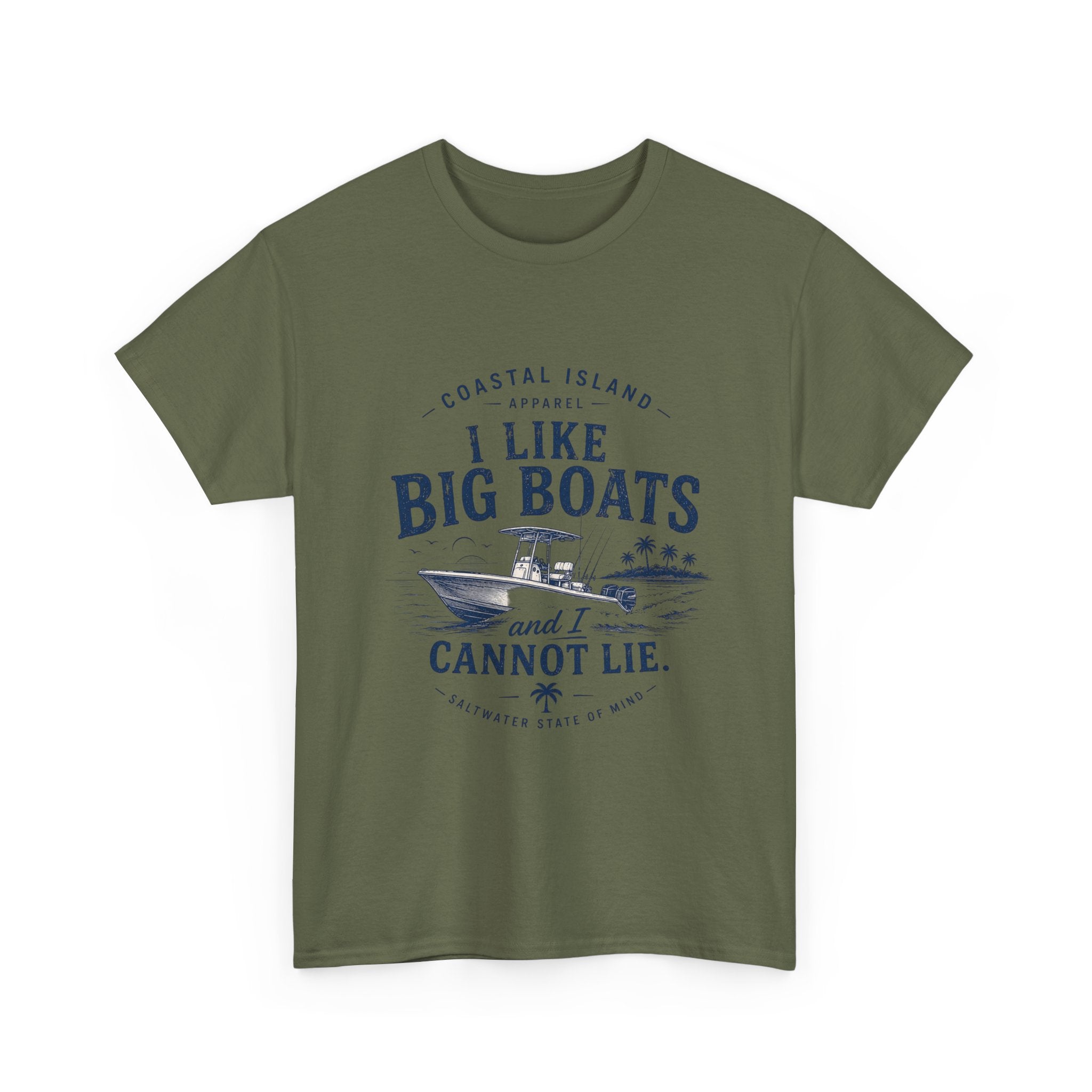 Boat T‑Shirt — "I Like Big Boats and I Cannot Lie" Coastal Fishing Tee