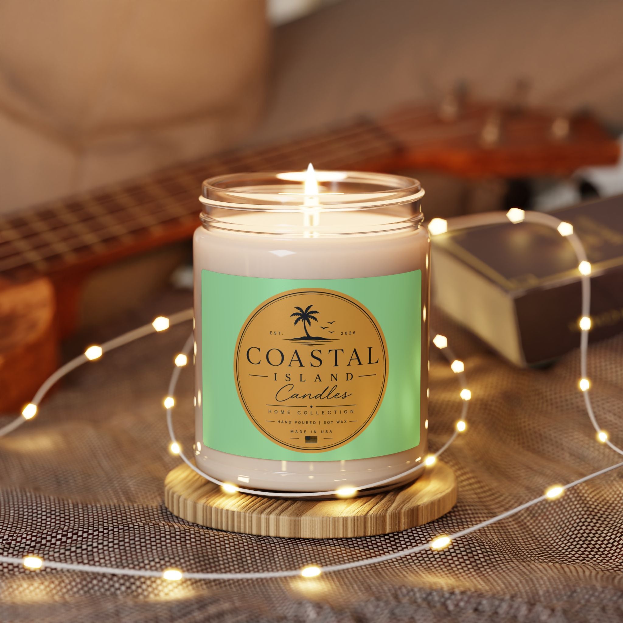 Coastal Island Scented Soy Candle 9oz – Tropical Palm Beach Scent