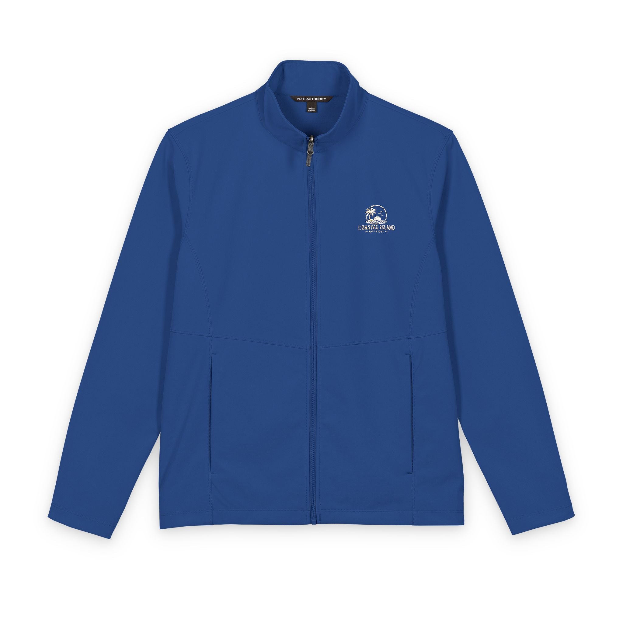 Men's Soft Shell Jacket with Small Chest Logo — Lightweight Water-Resistant Outerwear