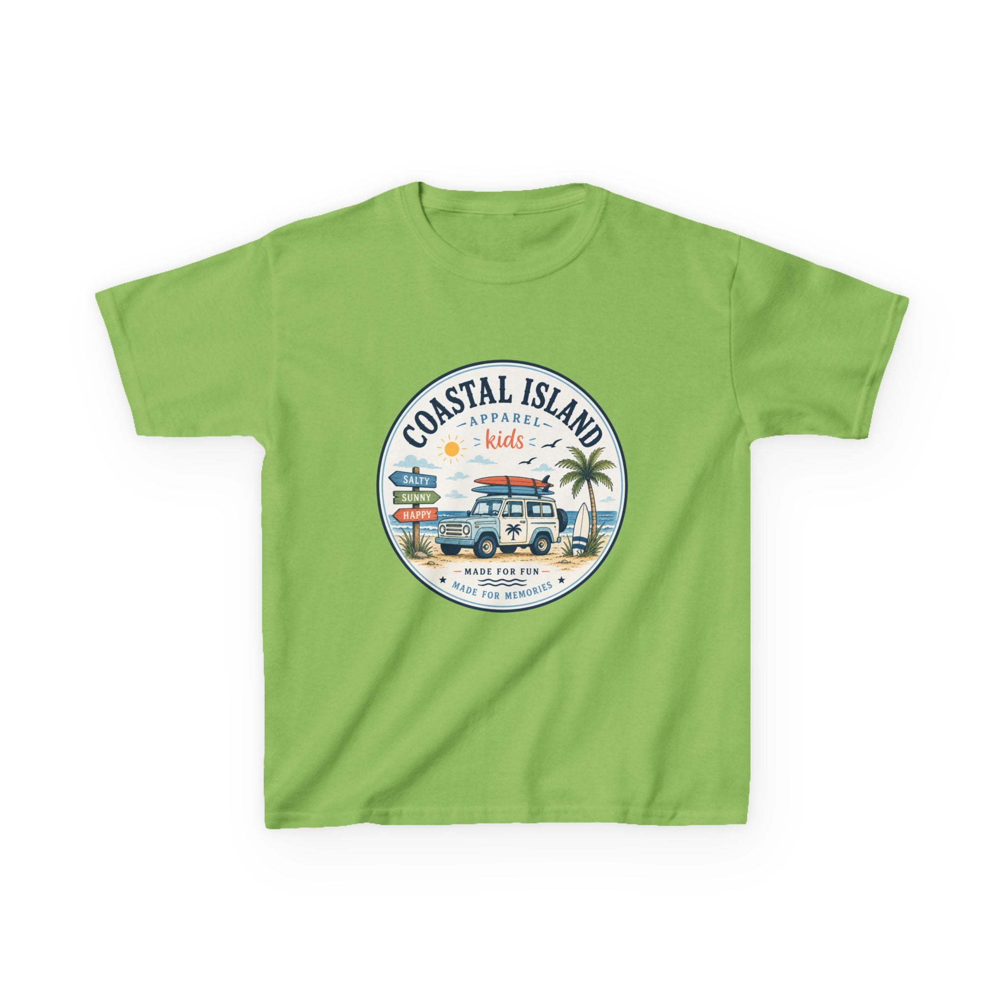 Coastal Island Kids Tee — Vintage Beach Surf Van Graphic