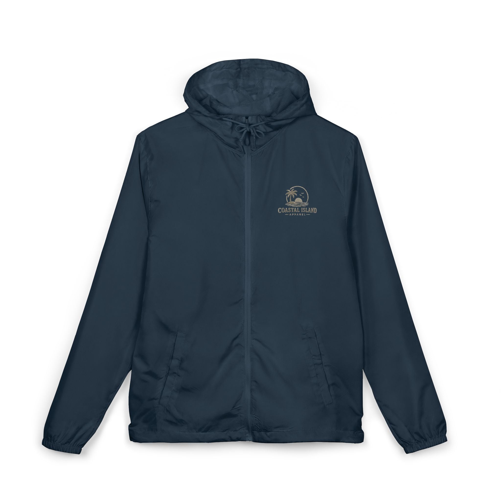 Windbreaker Jacket — "Catch the Wave" Palm Logo Lightweight Hooded Windbreaker