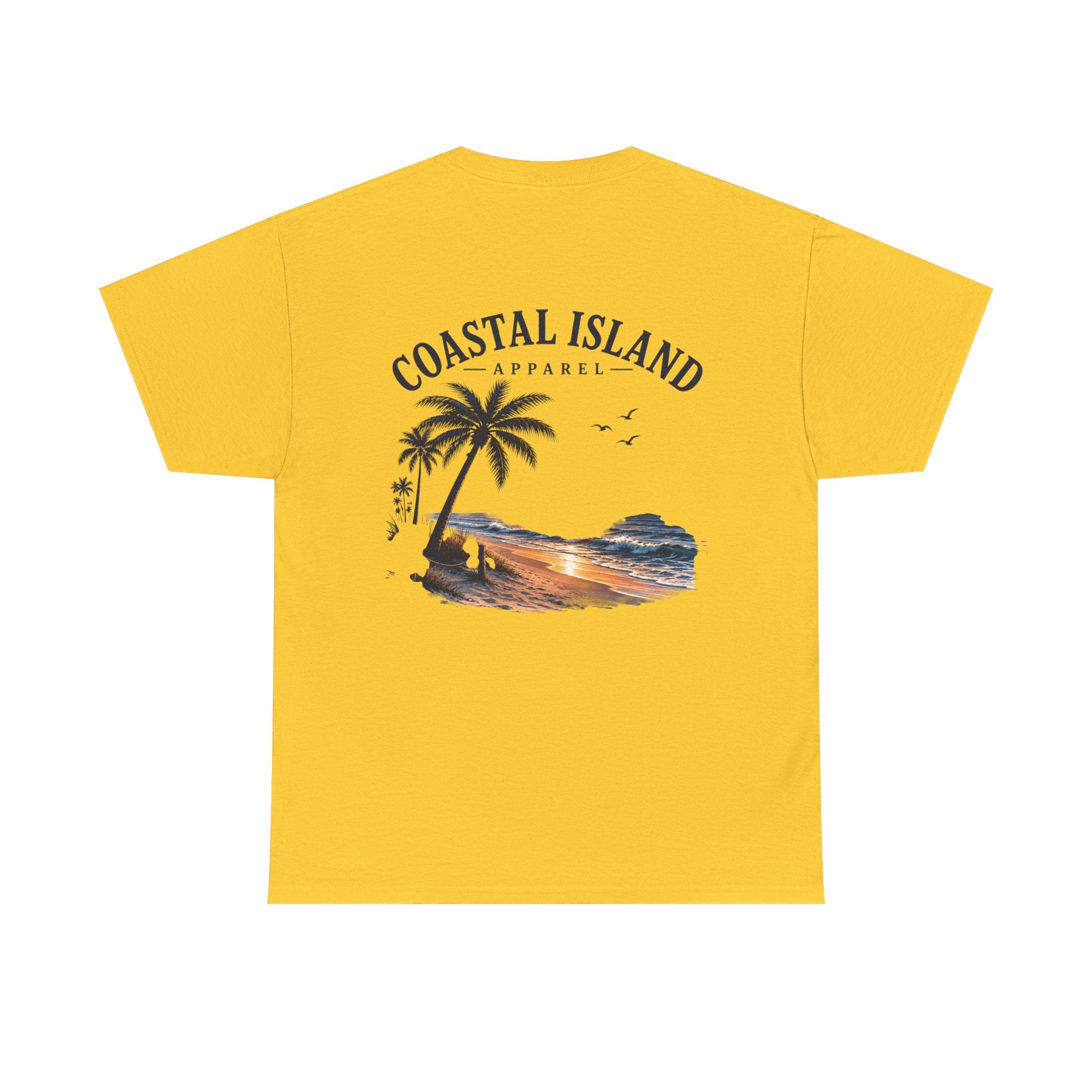 Coastal Island Sunset Beach T-Shirt | Palm Tree Ocean Graphic Tee