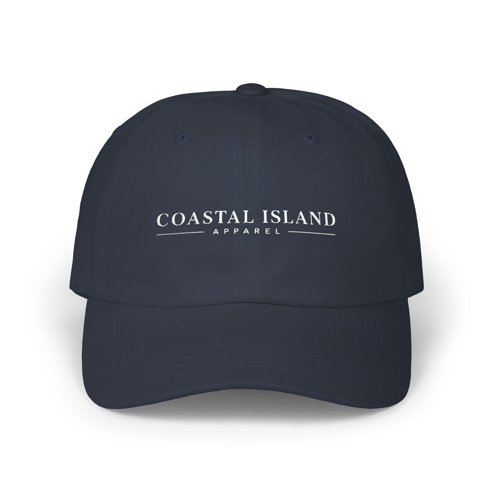 Coastal Island Apparel embroidered logo Dad Cap | white baseball hat