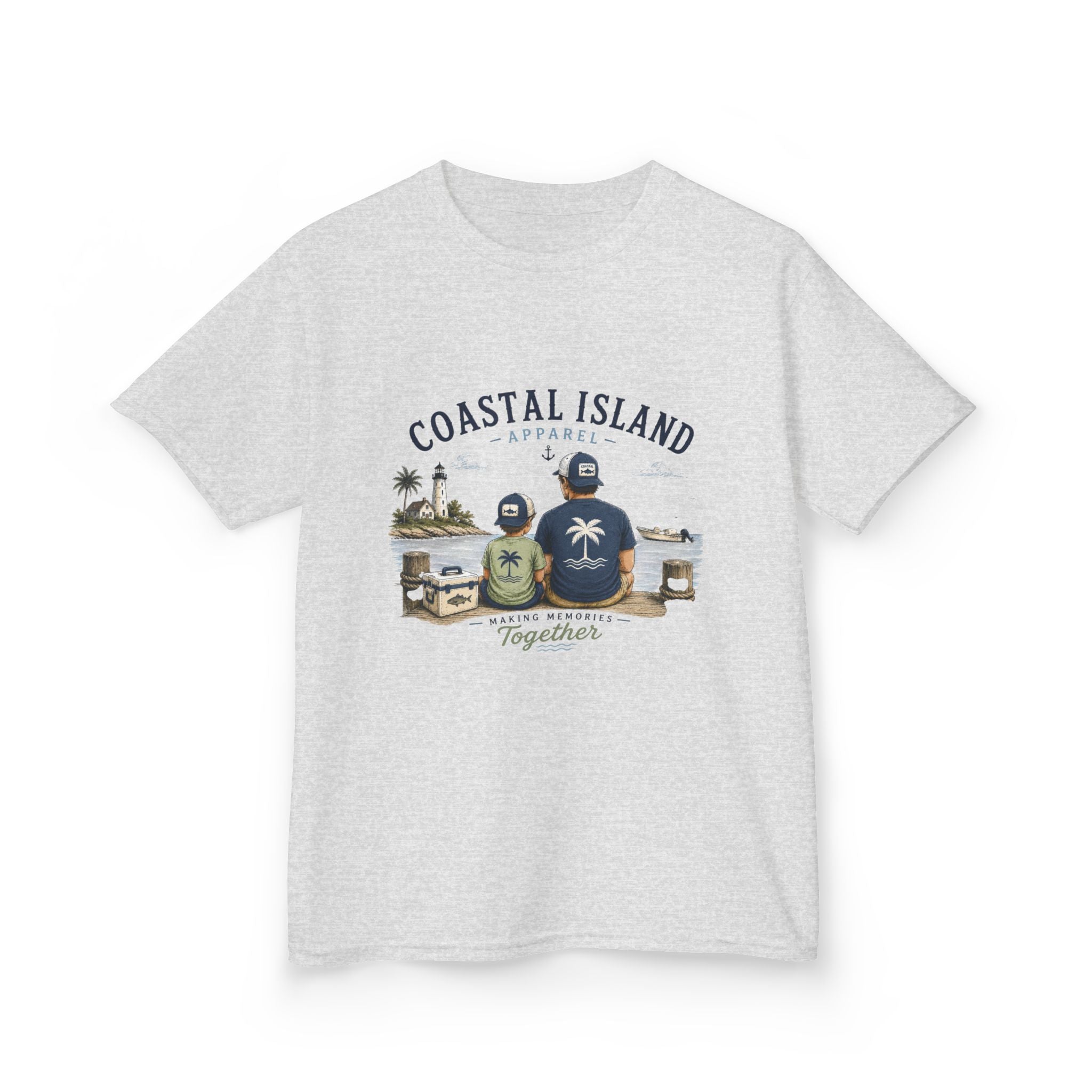 Kids Tee — "Coastal Island" Dad and Son Beach Graphic