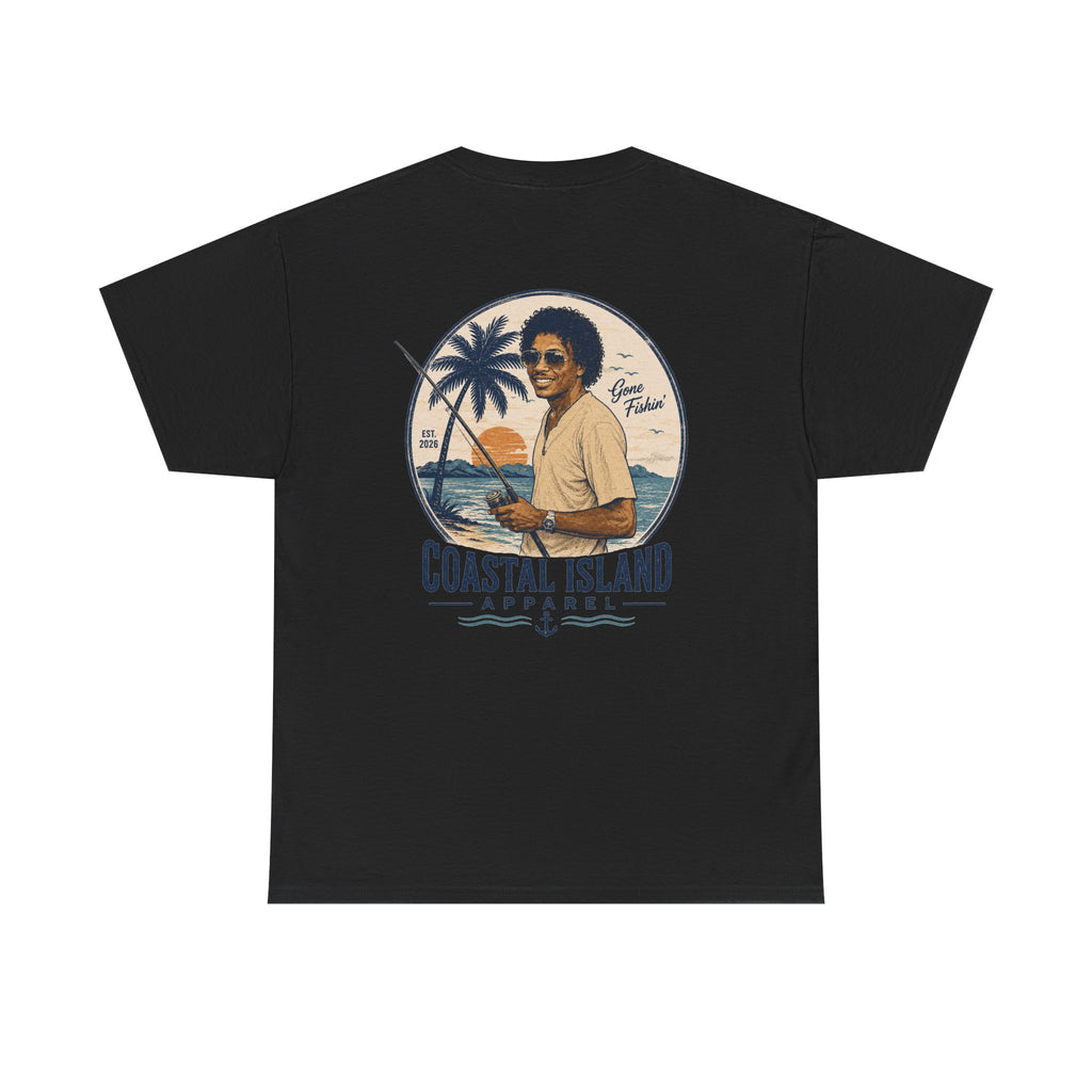 Coastal Island Tee — Vintage Sunset Palm Graphic T-Shirt