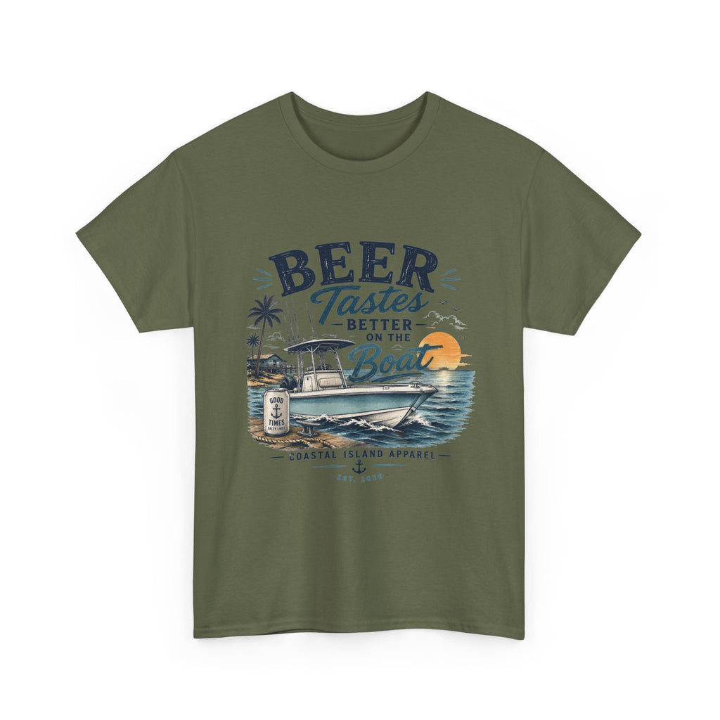 Beer Tastes Better on the Boat T-Shirt — Coastal Fishing Boating Tee