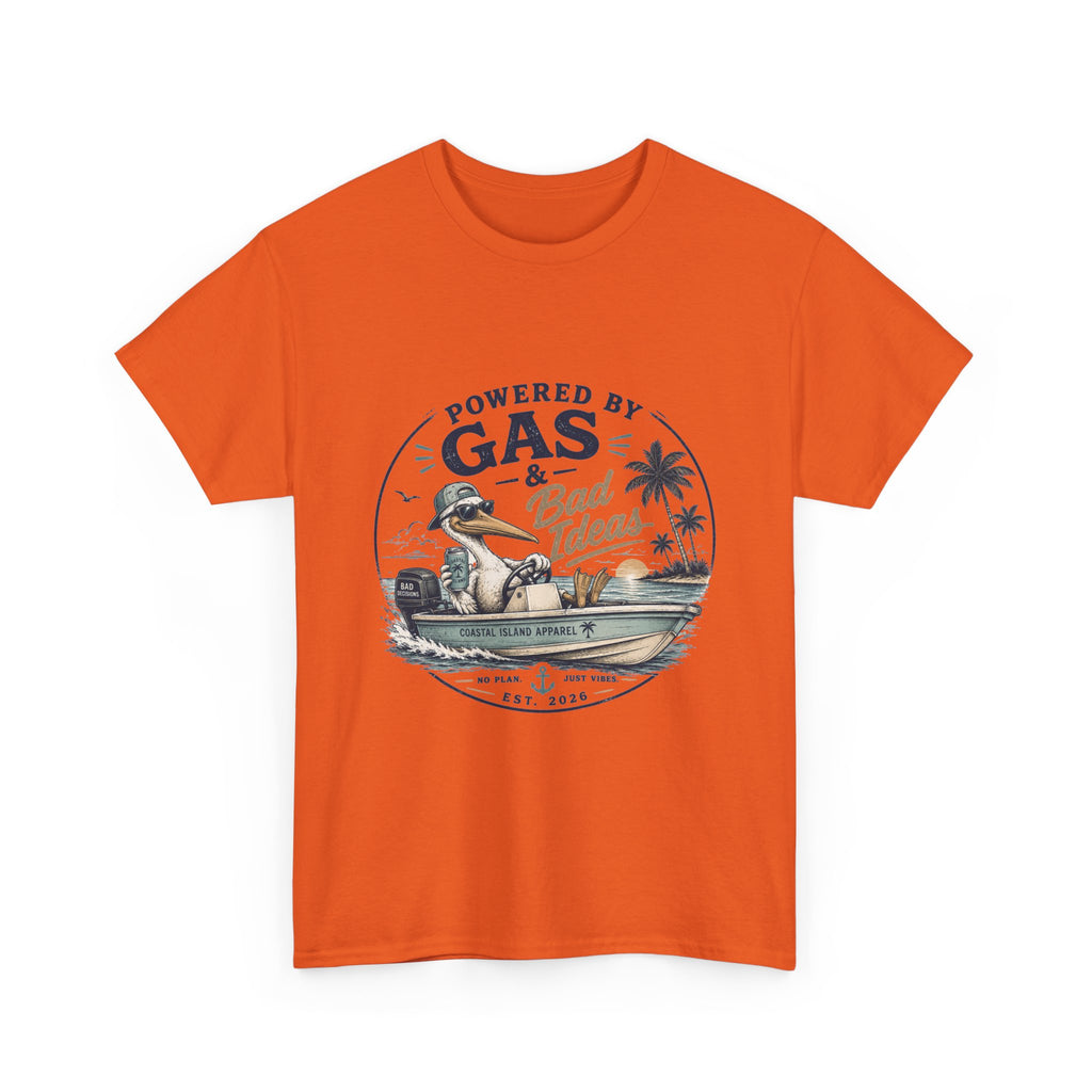 Gas & Bad Ideas Boat T‑Shirt — Funny Fishing Beach Tee