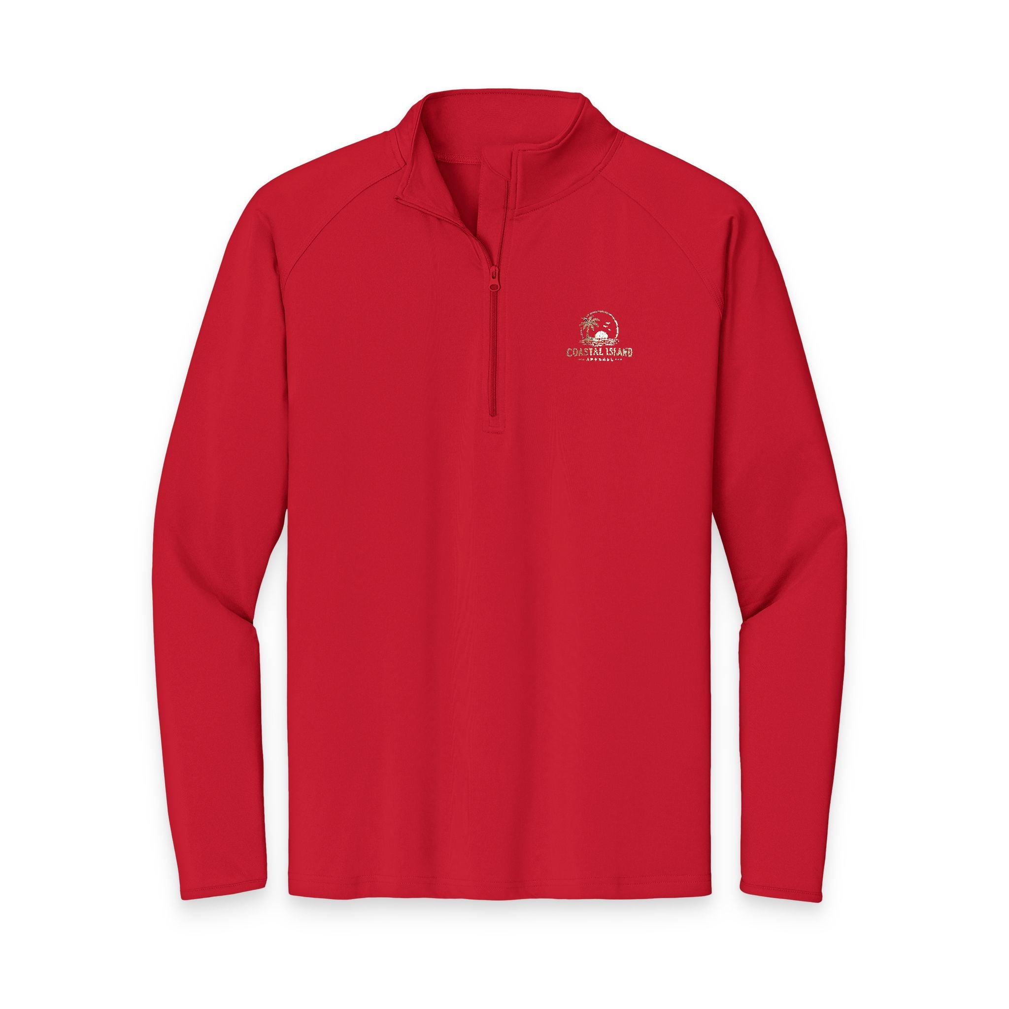 Men's Embroidered Quarter-Zip Pullover — Performance Sport-Wick