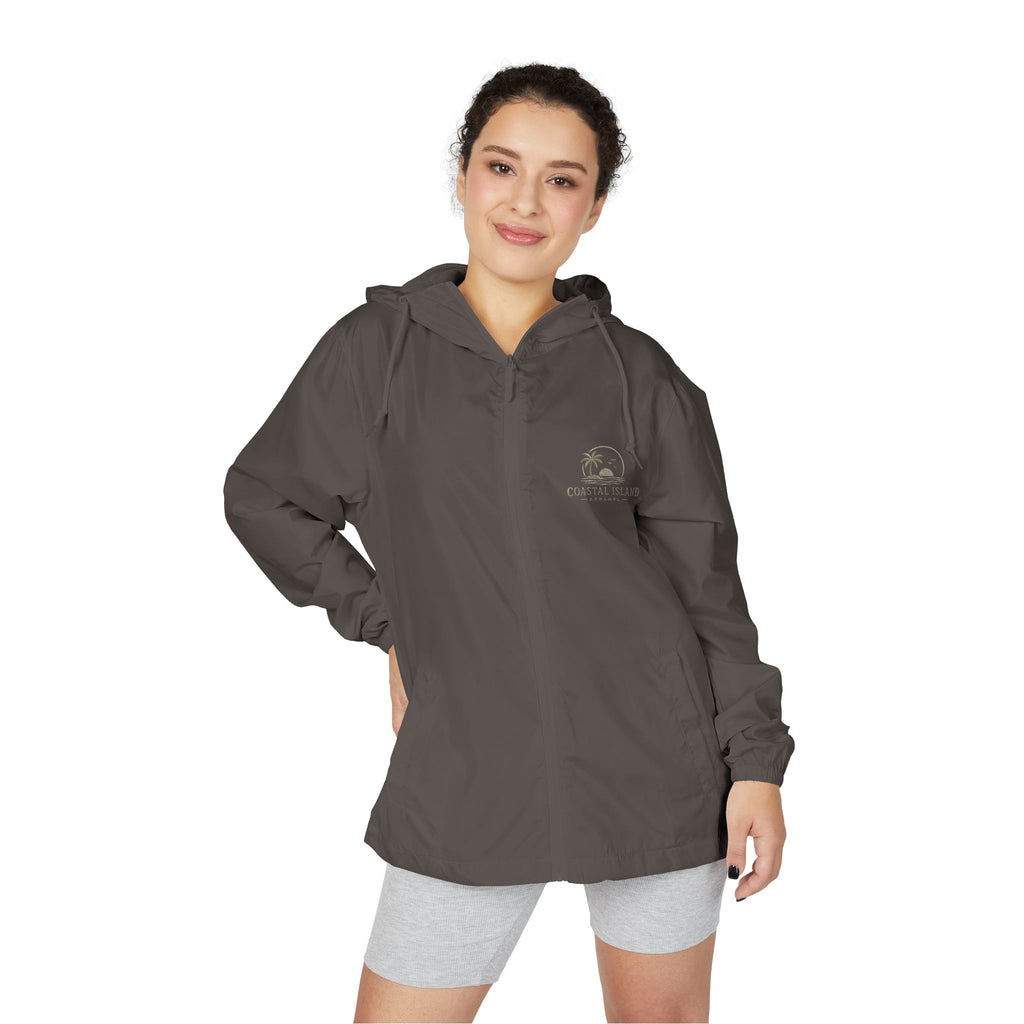 Windbreaker Jacket — "Catch the Wave" Palm Logo Lightweight Hooded Windbreaker