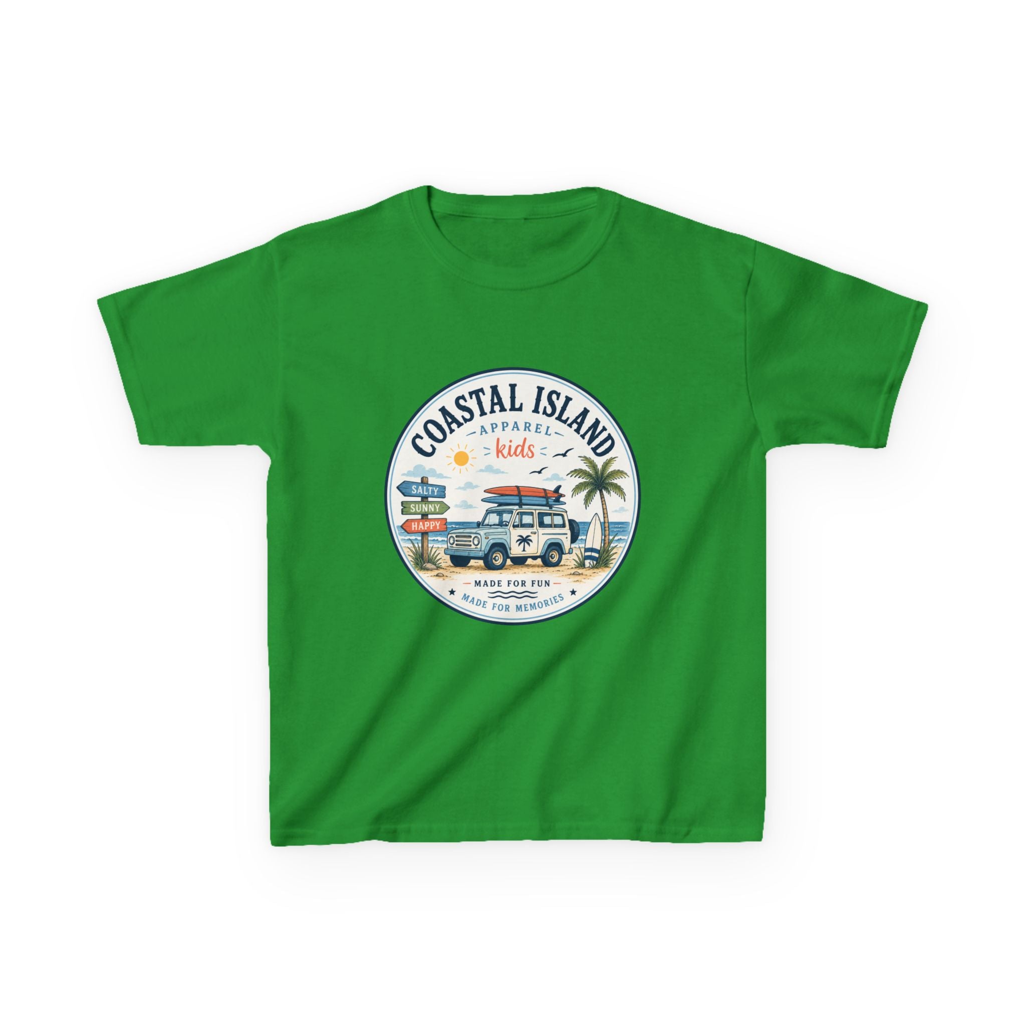 Coastal Island Kids Tee — Vintage Beach Surf Van Graphic