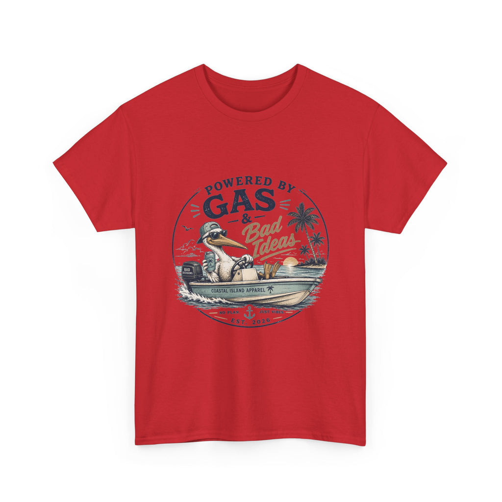 Gas & Bad Ideas Boat T‑Shirt — Funny Fishing Beach Tee