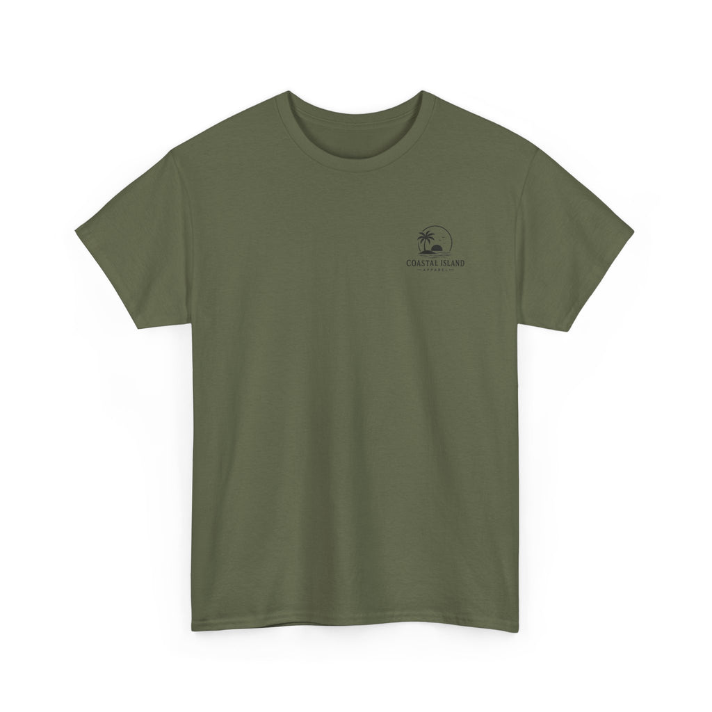 Coastal Island Vintage Car Sunset T-Shirt | Beach Palm Graphic Tee