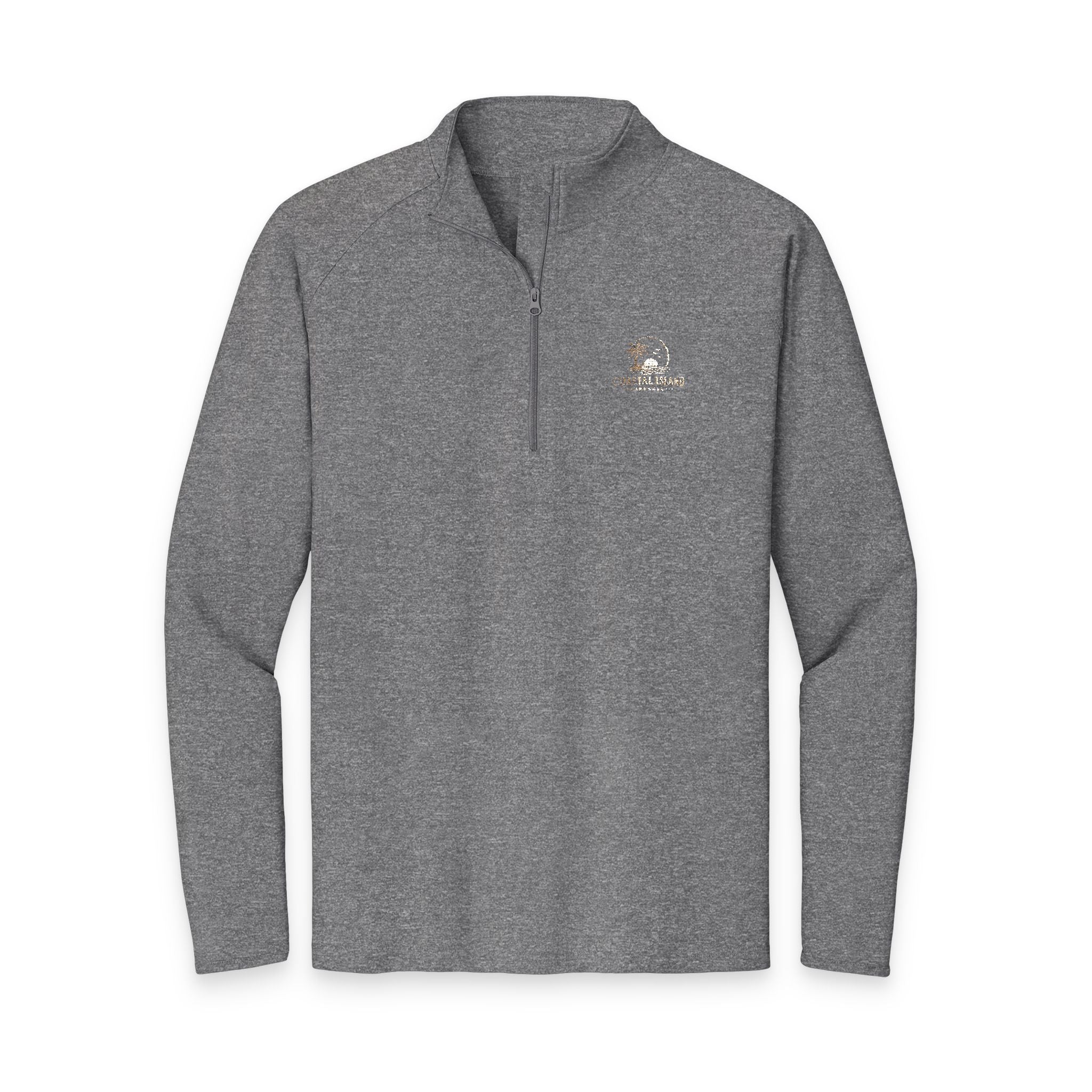 Men's Embroidered Quarter-Zip Pullover — Performance Sport-Wick