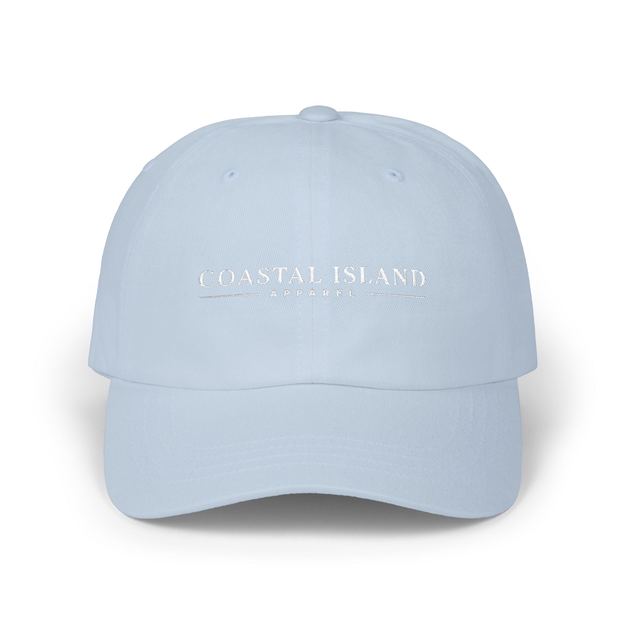 Coastal Island Apparel embroidered logo Dad Cap | white baseball hat