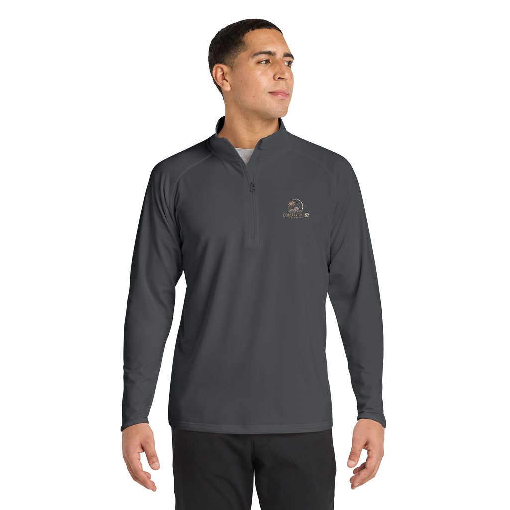 Men's Embroidered Quarter-Zip Pullover — Performance Sport-Wick