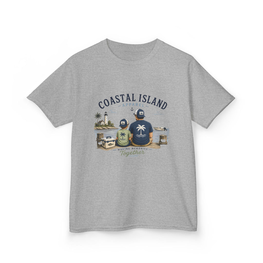 Kids Tee — "Coastal Island" Dad and Son Beach Graphic