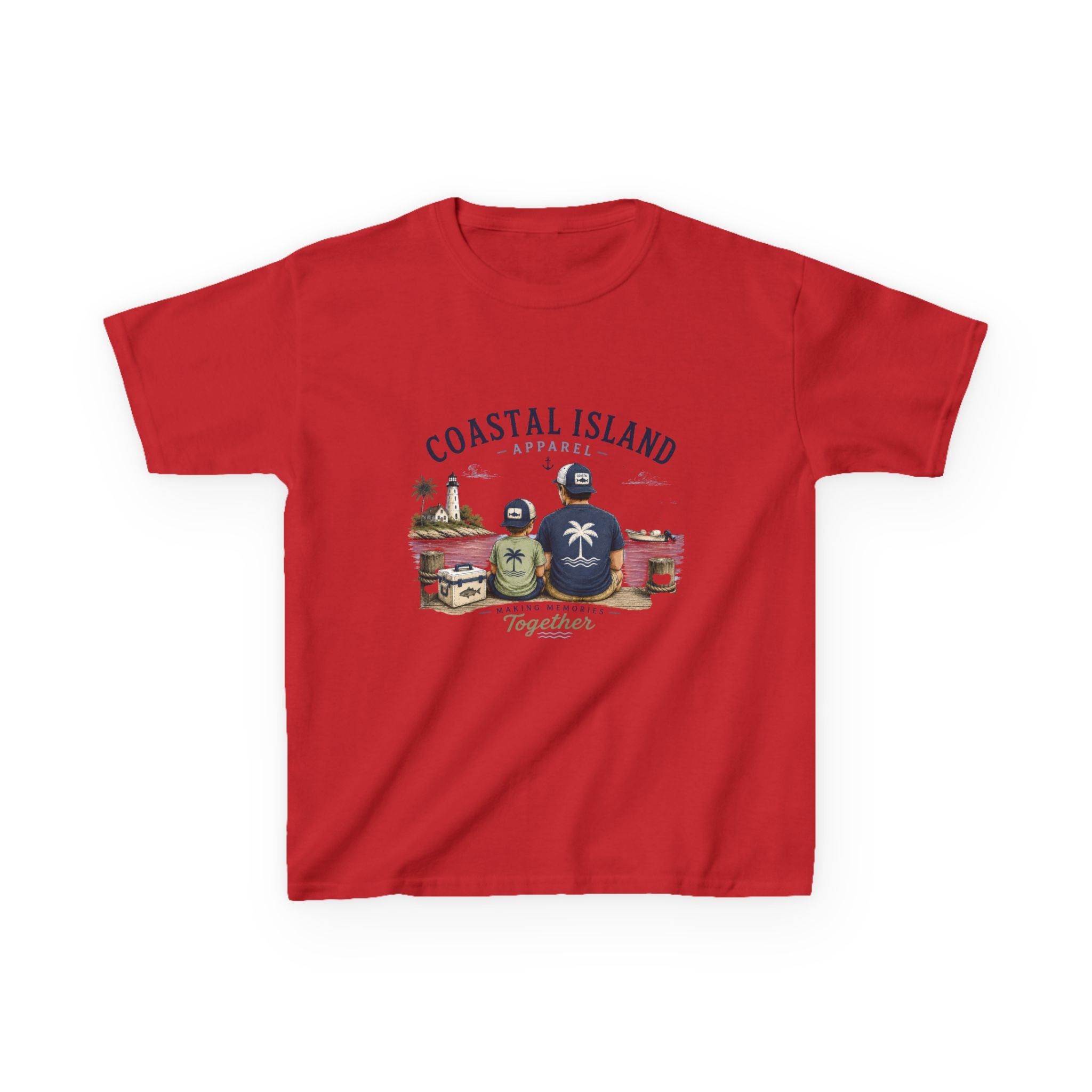 Kids Tee — "Coastal Island" Dad and Son Beach Graphic