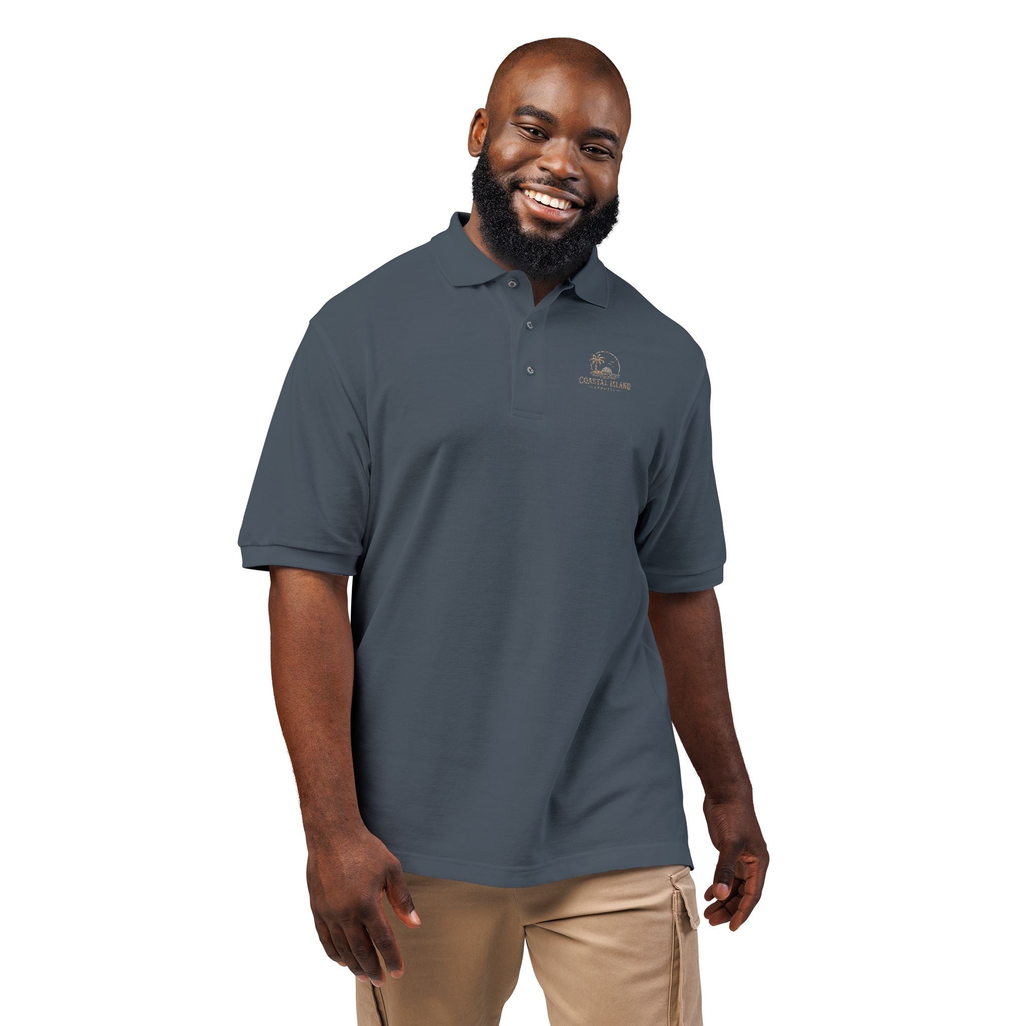 Embroidered Floral Polo Shirt — Subtle Chest Bloom Logo