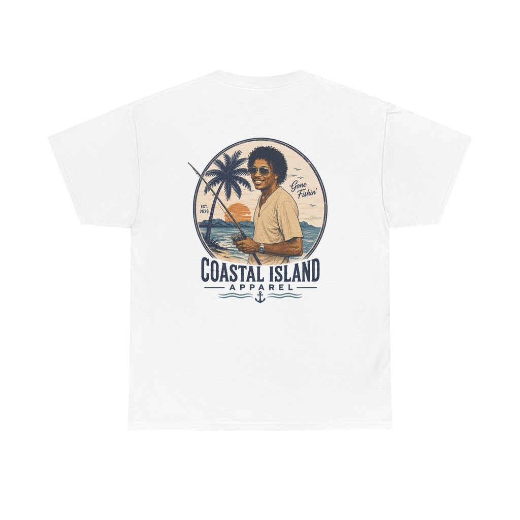 Coastal Island Tee — Vintage Sunset Palm Graphic T-Shirt