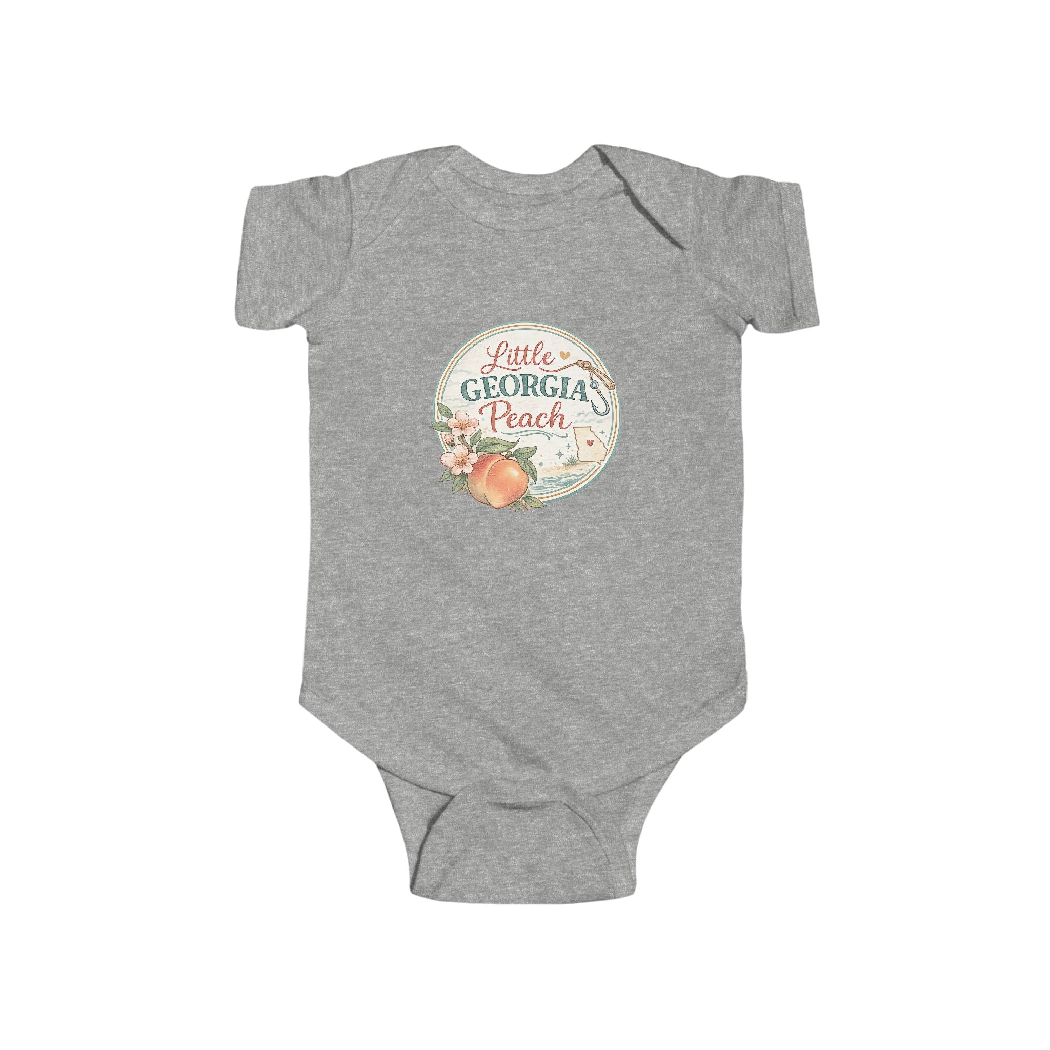 Infant Bodysuit - "Little Georgia Peach" Peach-Themed Baby Onesie
