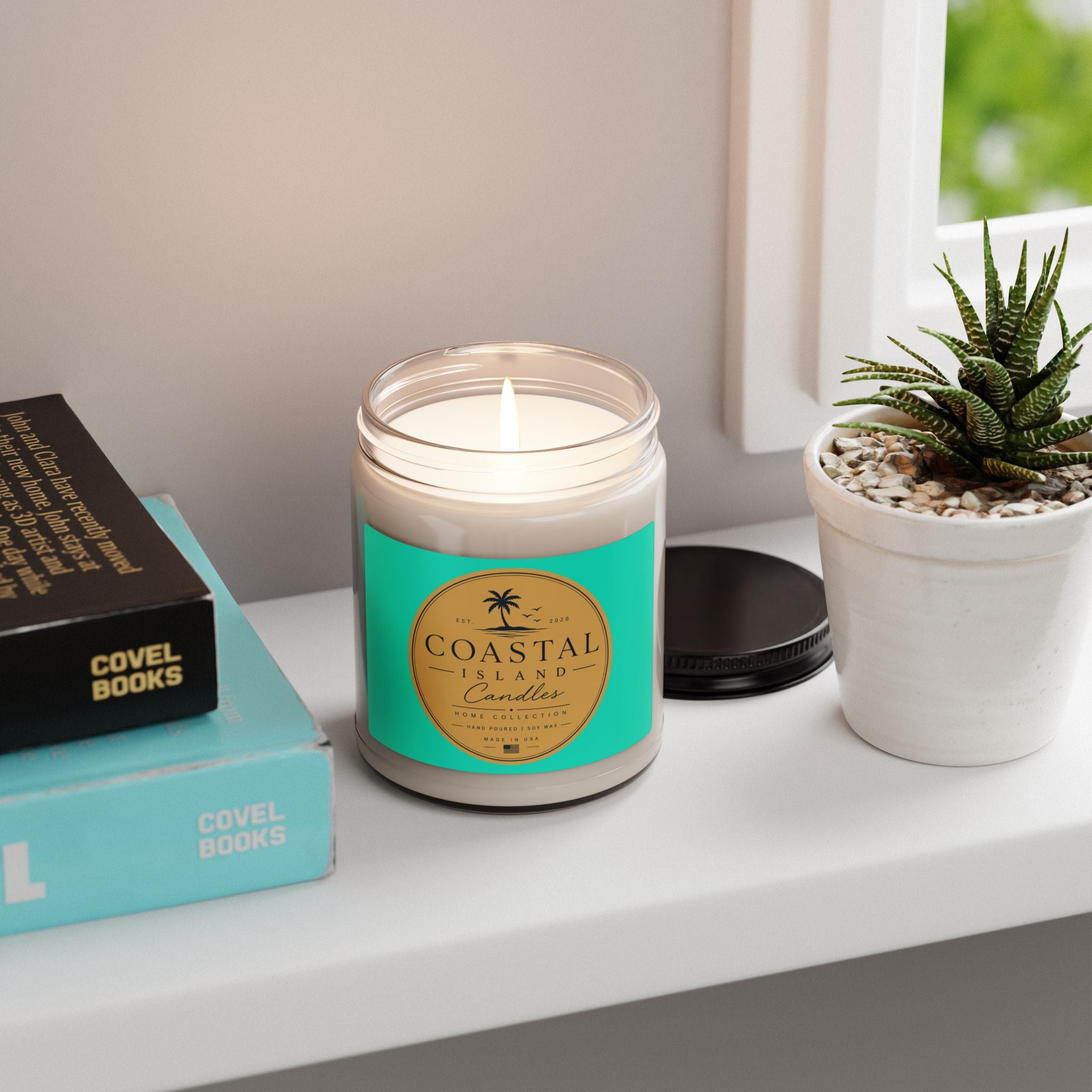 Coastal Island Scented Soy Candle 9oz – Tropical Palm Beach Scent