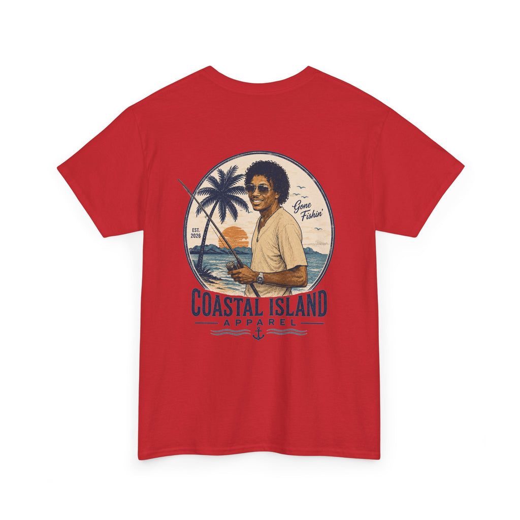 Coastal Island Tee — Vintage Sunset Palm Graphic T-Shirt