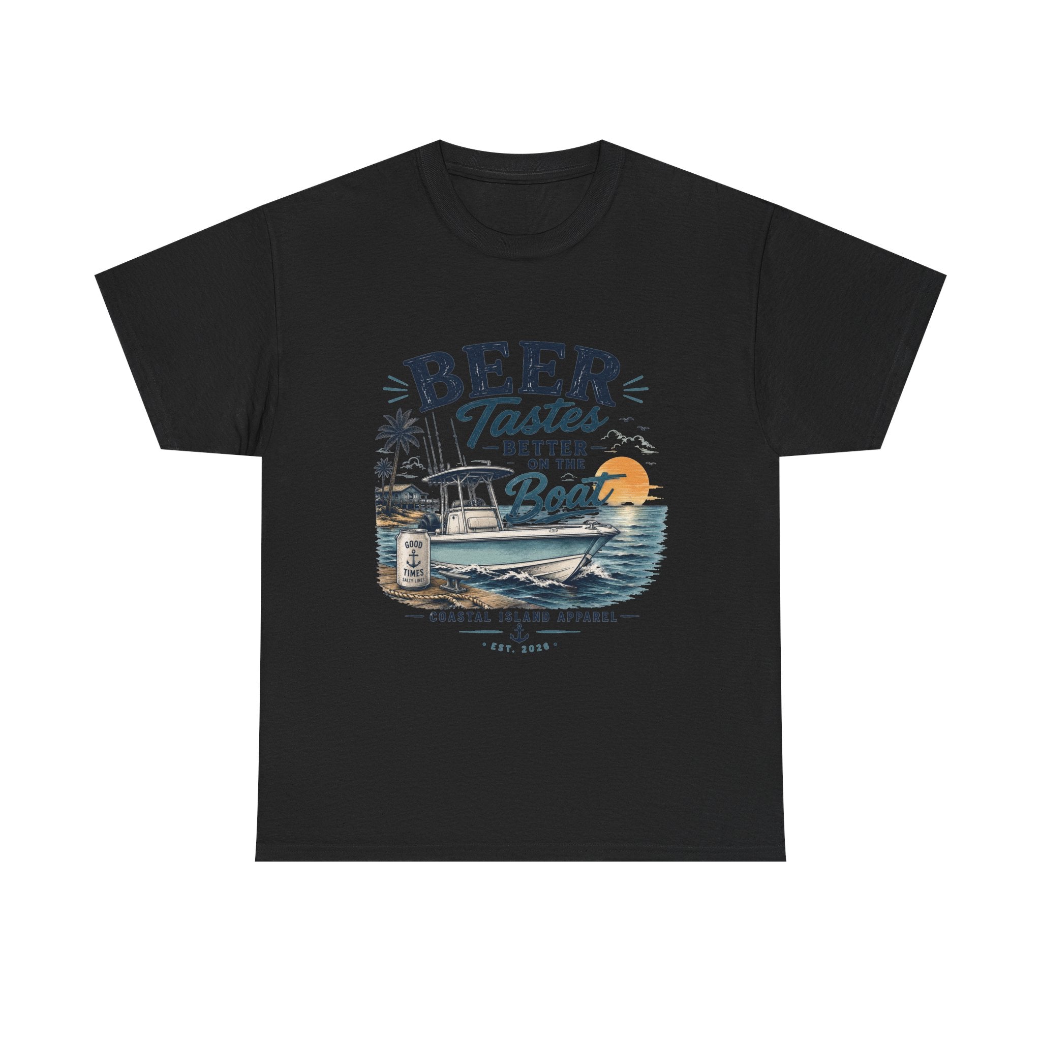 Beer Tastes Better on the Boat T-Shirt — Coastal Fishing Boating Tee