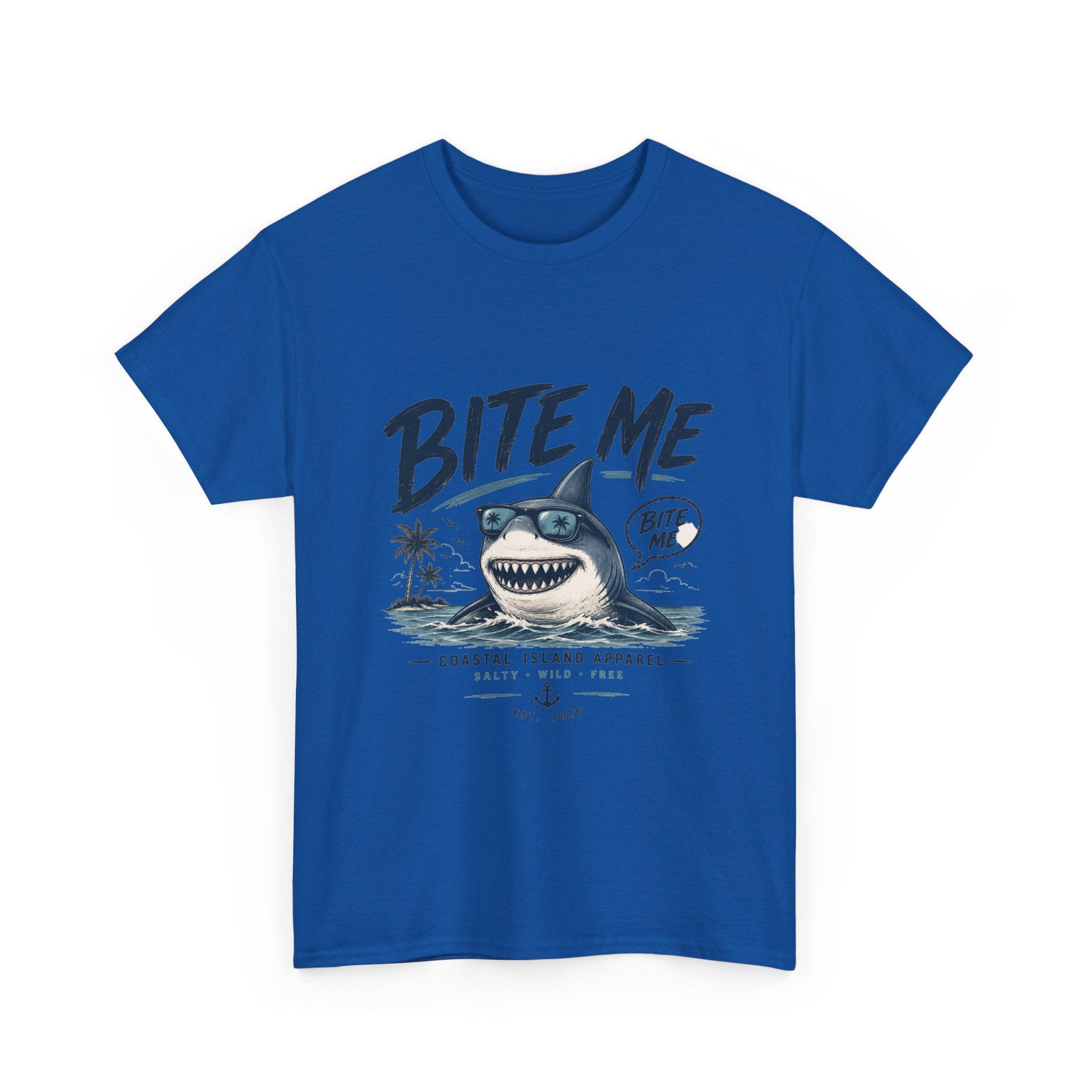 Bite Me Shark Tee — Coastal Island Graphic T-Shirt