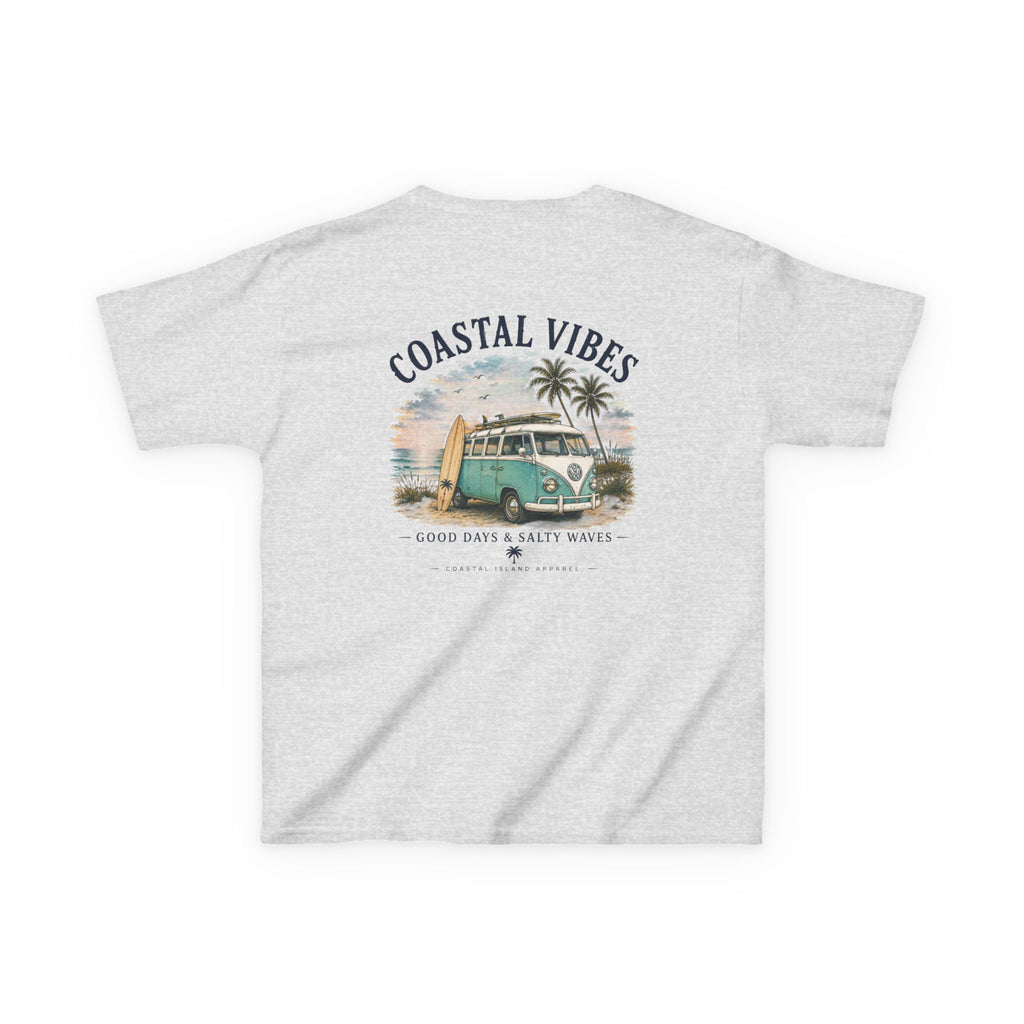 Kids T-Shirt — "Coastal Vibes" Retro Surf Van Tee