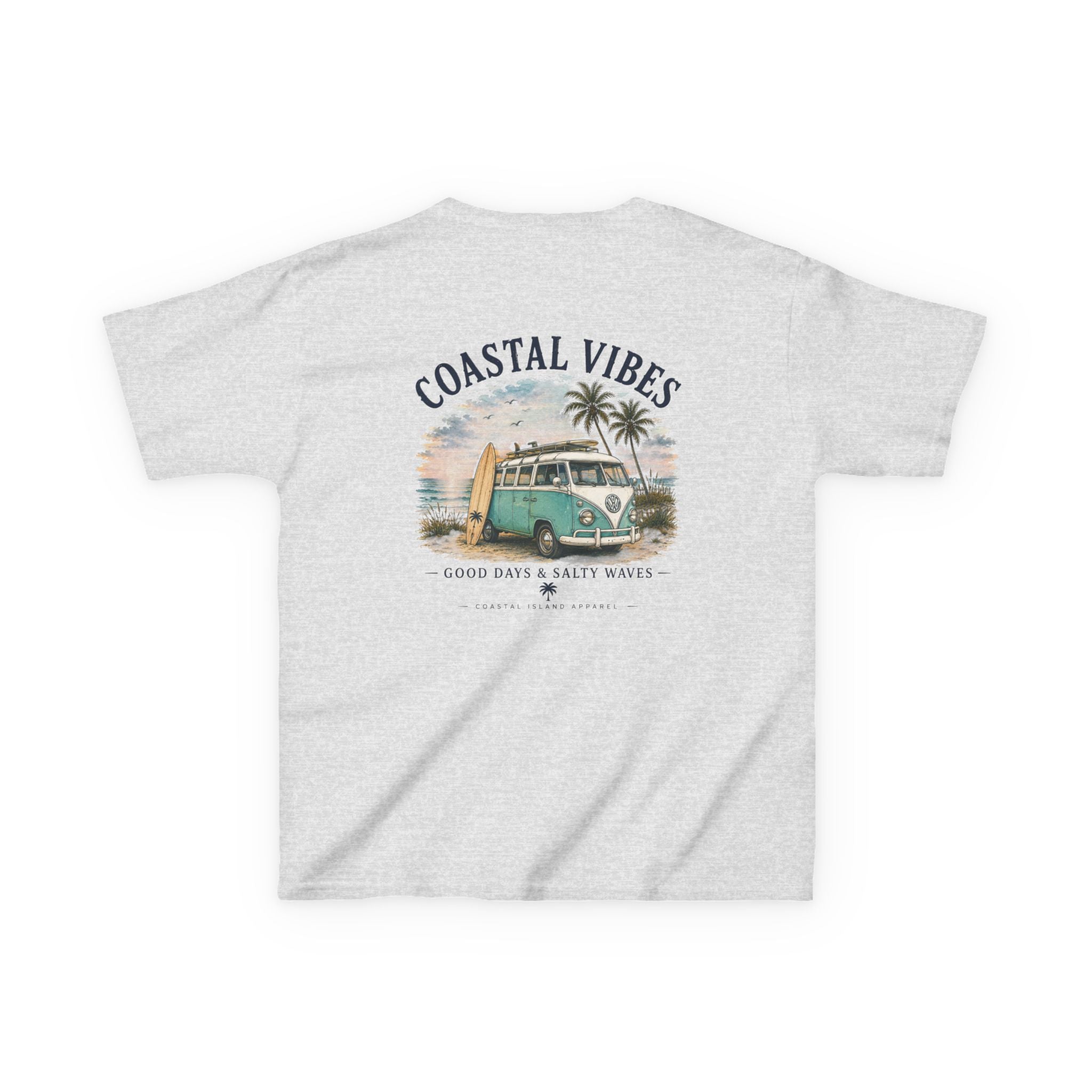 Kids T-Shirt — "Coastal Vibes" Retro Surf Van Tee