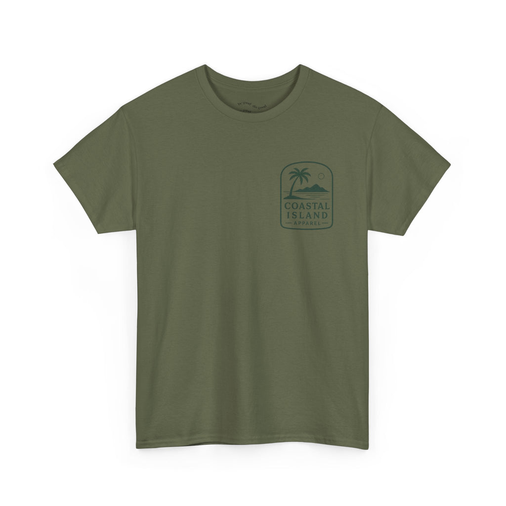 Coastal Island Retriever Logo Tee | Dog Sunset Beach Shirt
