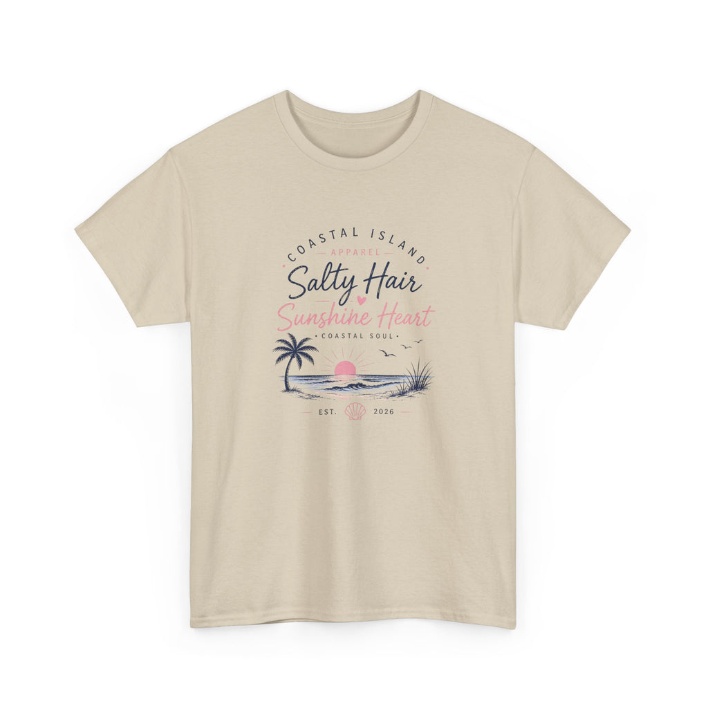 Coastal 'Salty Hair, Sunshine Heart' Women's Beach T‑Shirt
