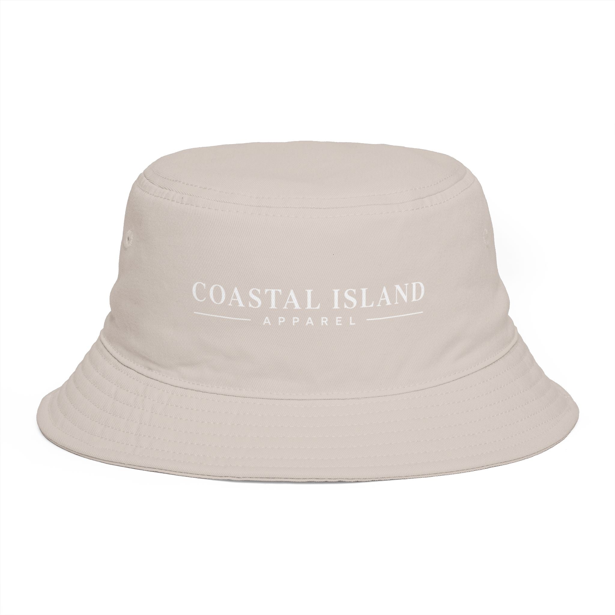 Coastal Island Apparel Bucket Hat - Brown Embroidered Beach Sun Hat