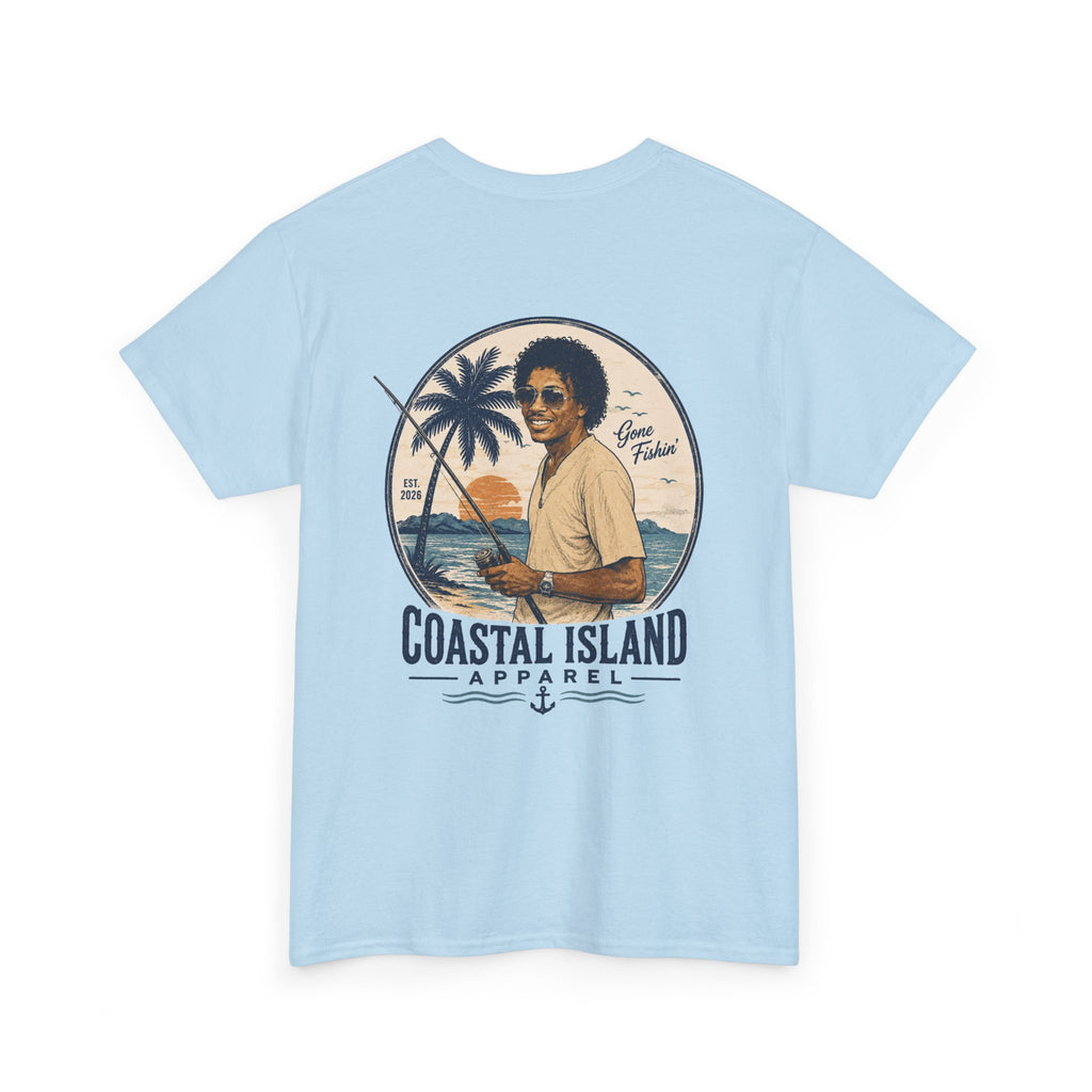 Coastal Island Tee — Vintage Sunset Palm Graphic T-Shirt