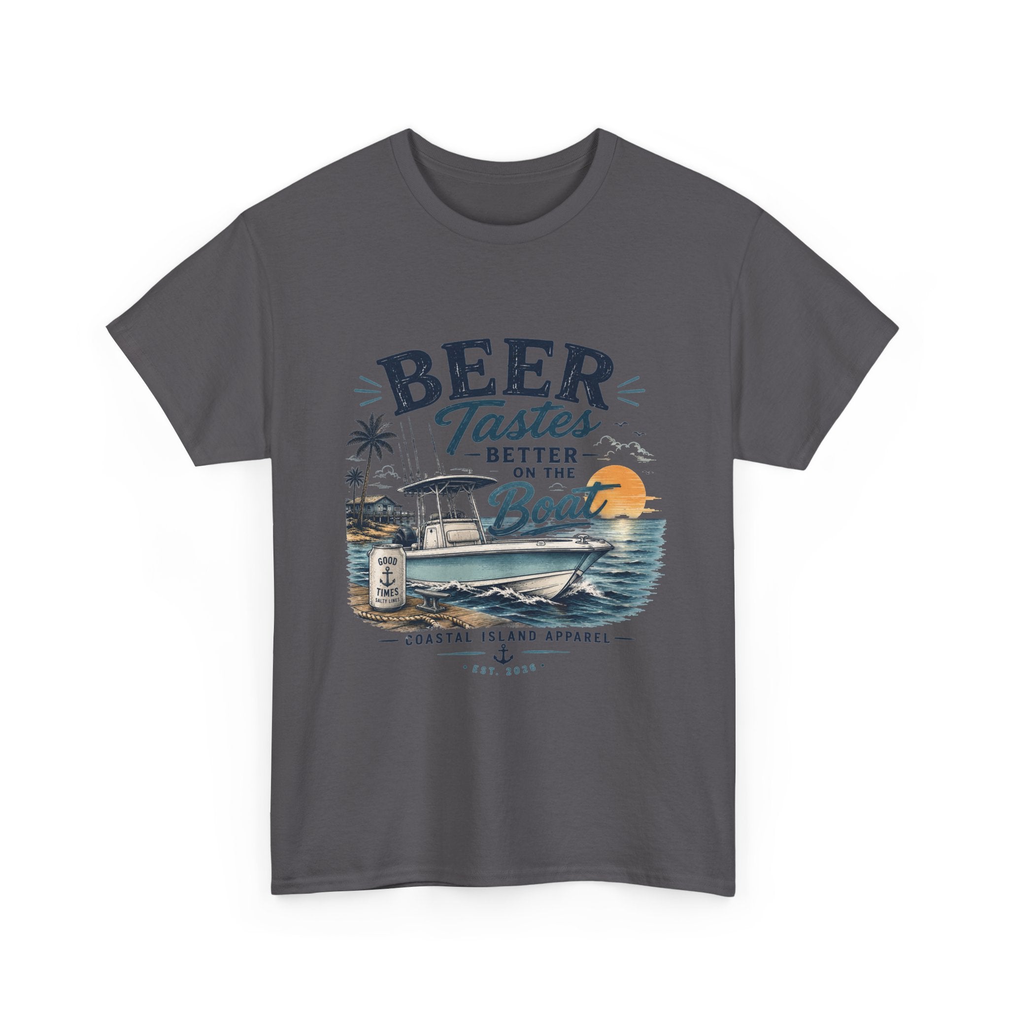 Beer Tastes Better on the Boat T-Shirt — Coastal Fishing Boating Tee