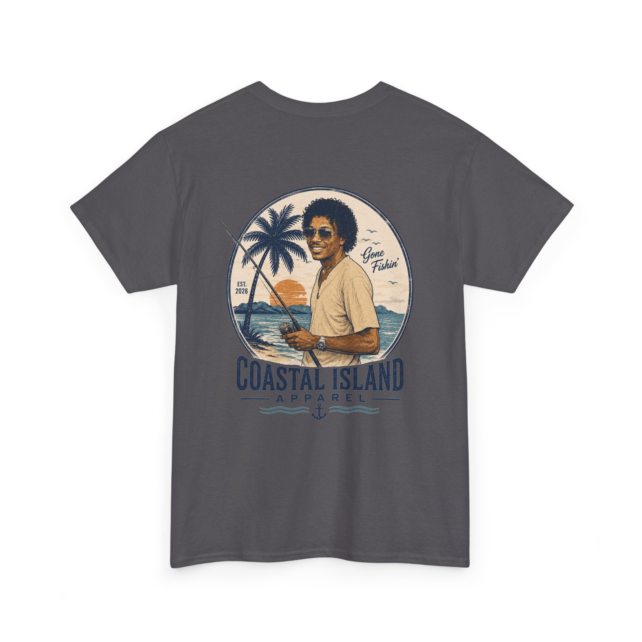 Coastal Island Tee — Vintage Sunset Palm Graphic T-Shirt